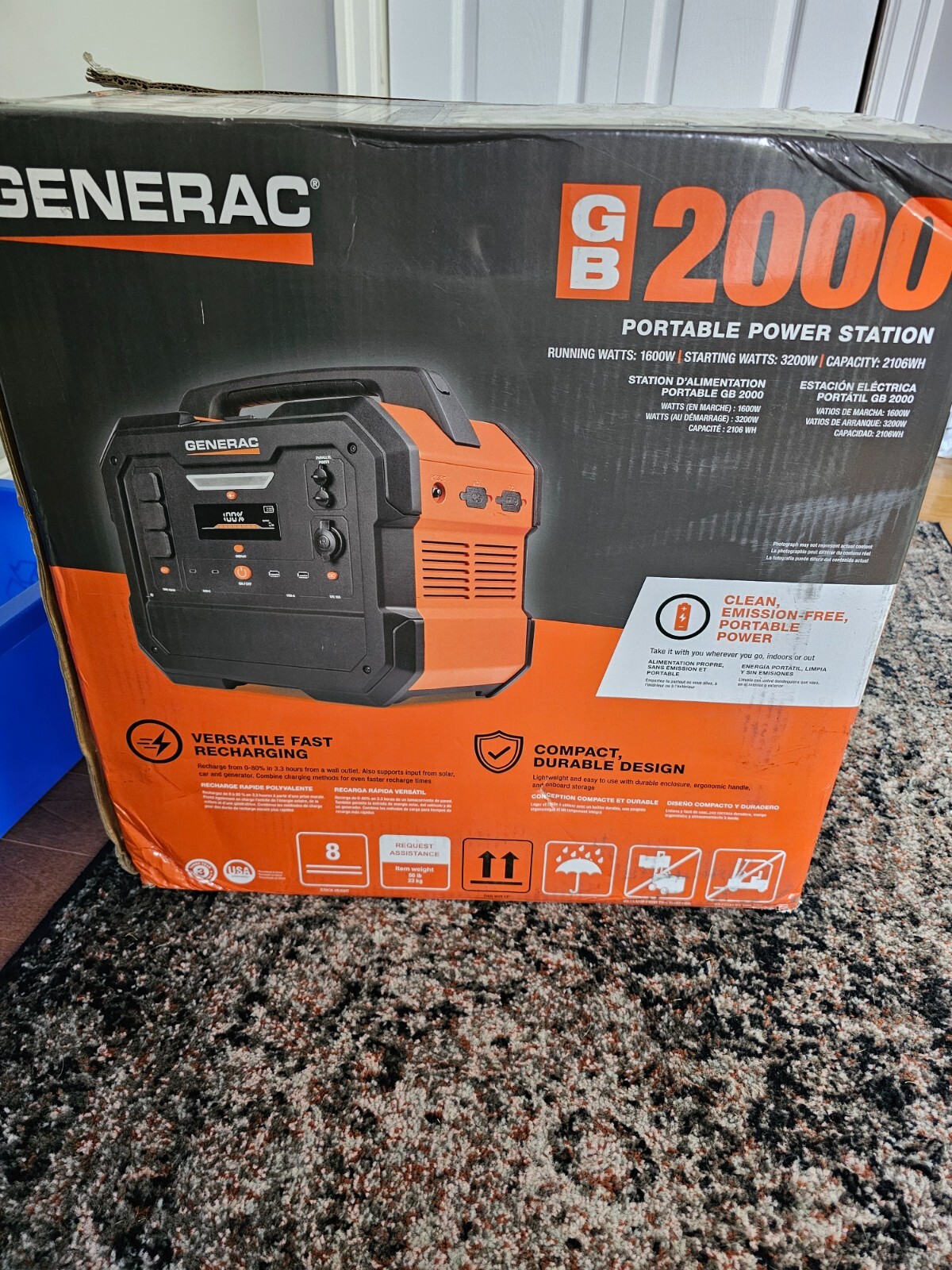 Generac GENERATOR GB2000 Power Station 1600 Watts Portable POWER STATION SOLAR