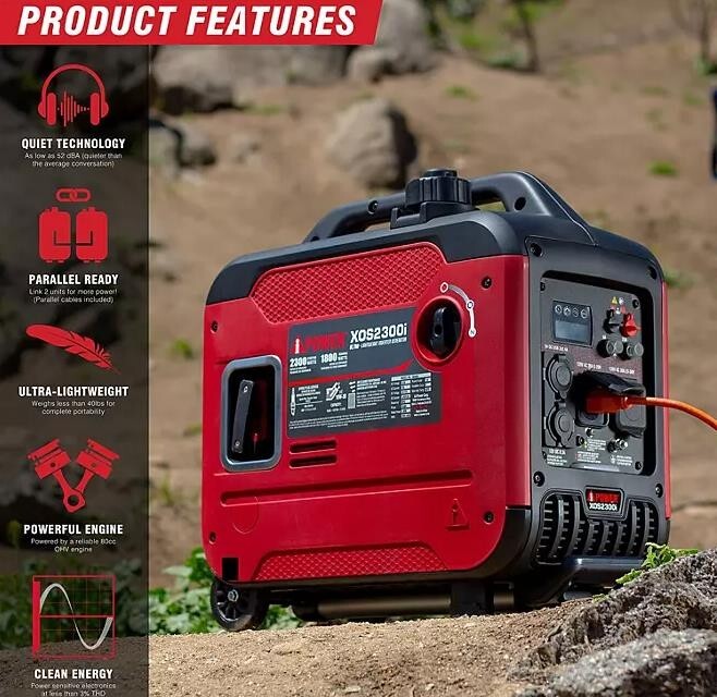 A-iPower Rolling Portable Power Generator Inverter 2,300 Watt Gasoline Powered