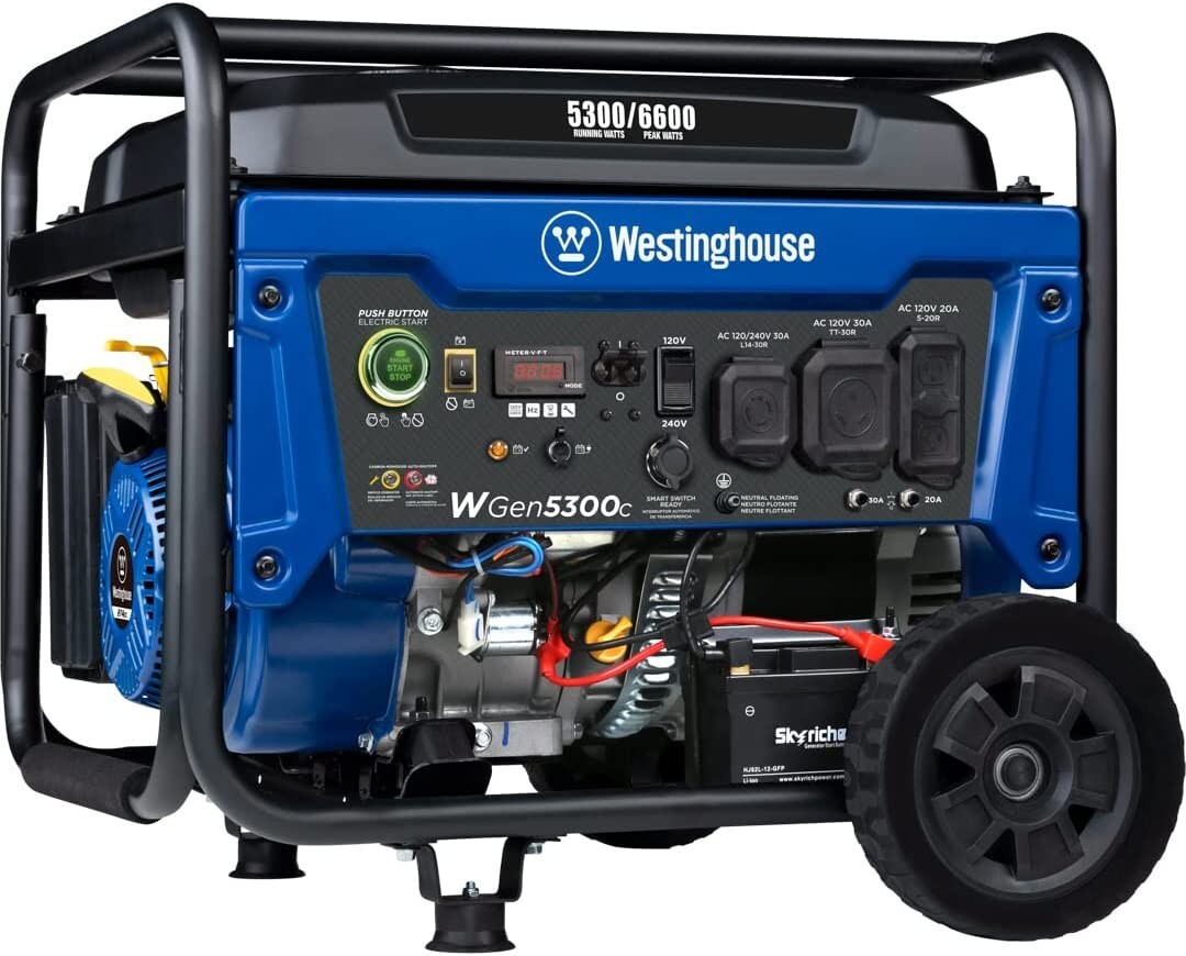 Westinghouse 6,600-W Portable RV Ready Gas Generator w/ Remote Start, CO Sensor