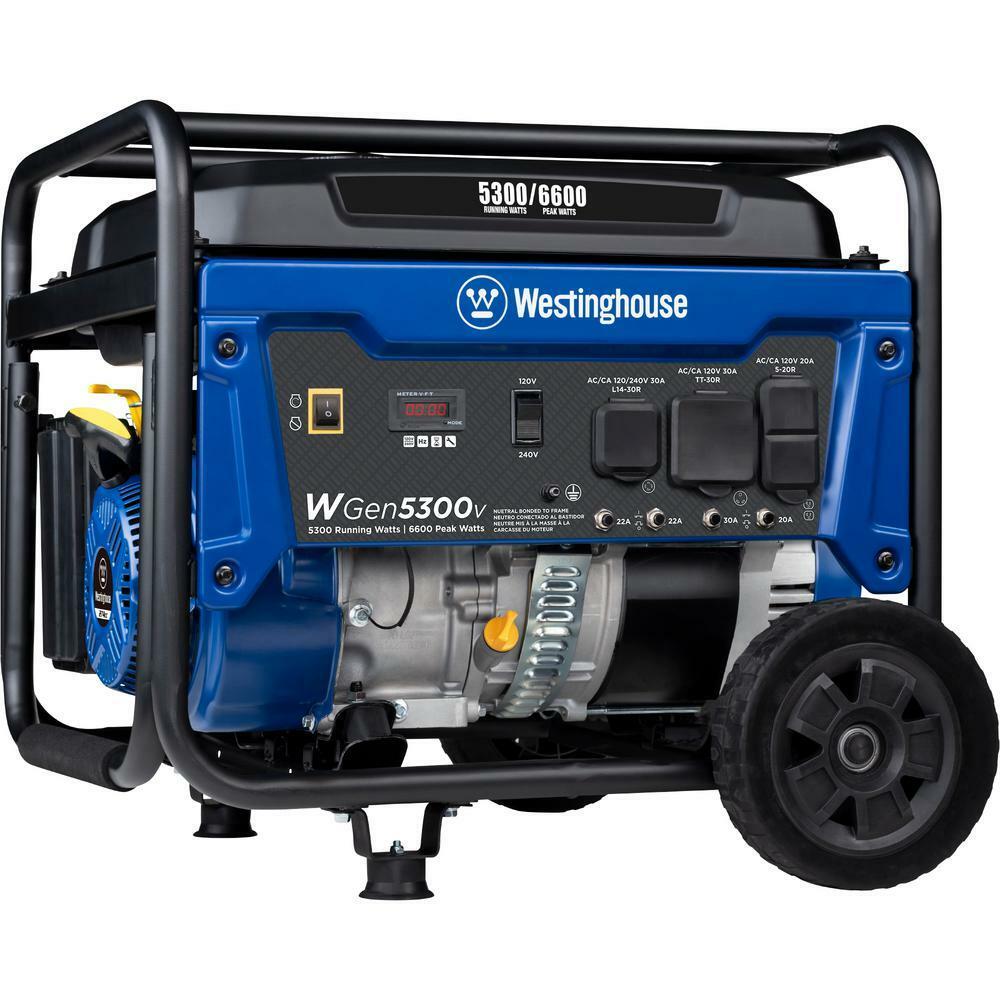 Westinghouse WGen5300v 6,600-W Portable RV Ready Gas Powered Generator Home RV