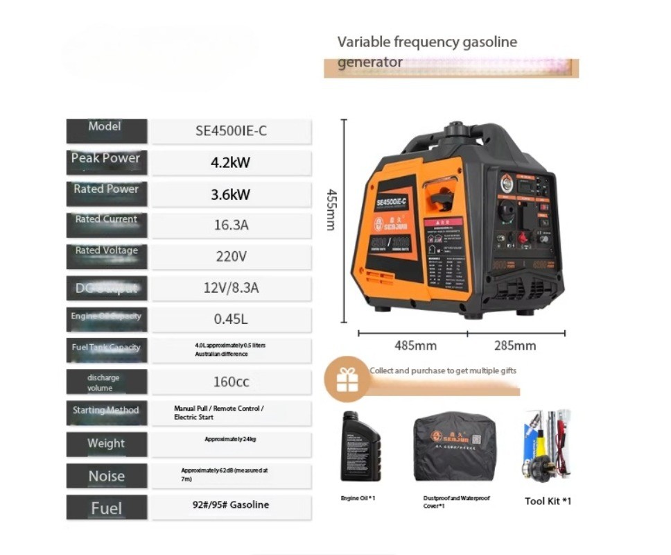 Silent 220v High Power Small Portable Mobile Electric/remote Start Generator