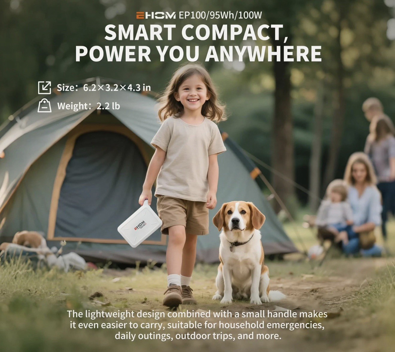 Ehom EP100-2 95Wh 120W Portable Power Station Camping Solar Generator Lithium