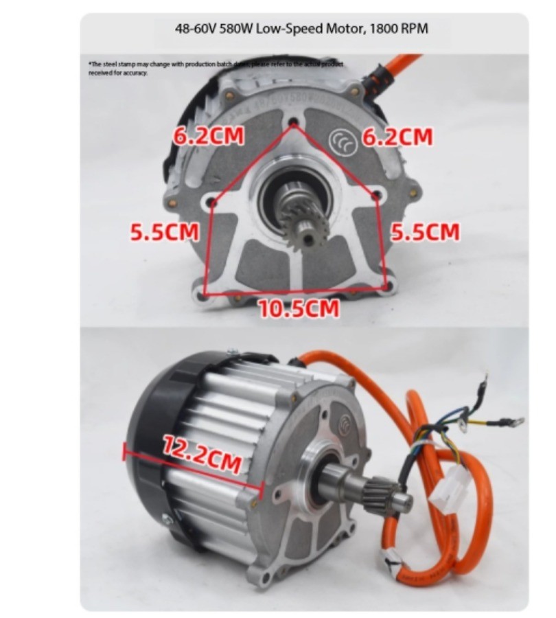 Electric Tricycle 48V 60V 72V 1500W High Speed Brushless Differential Motor