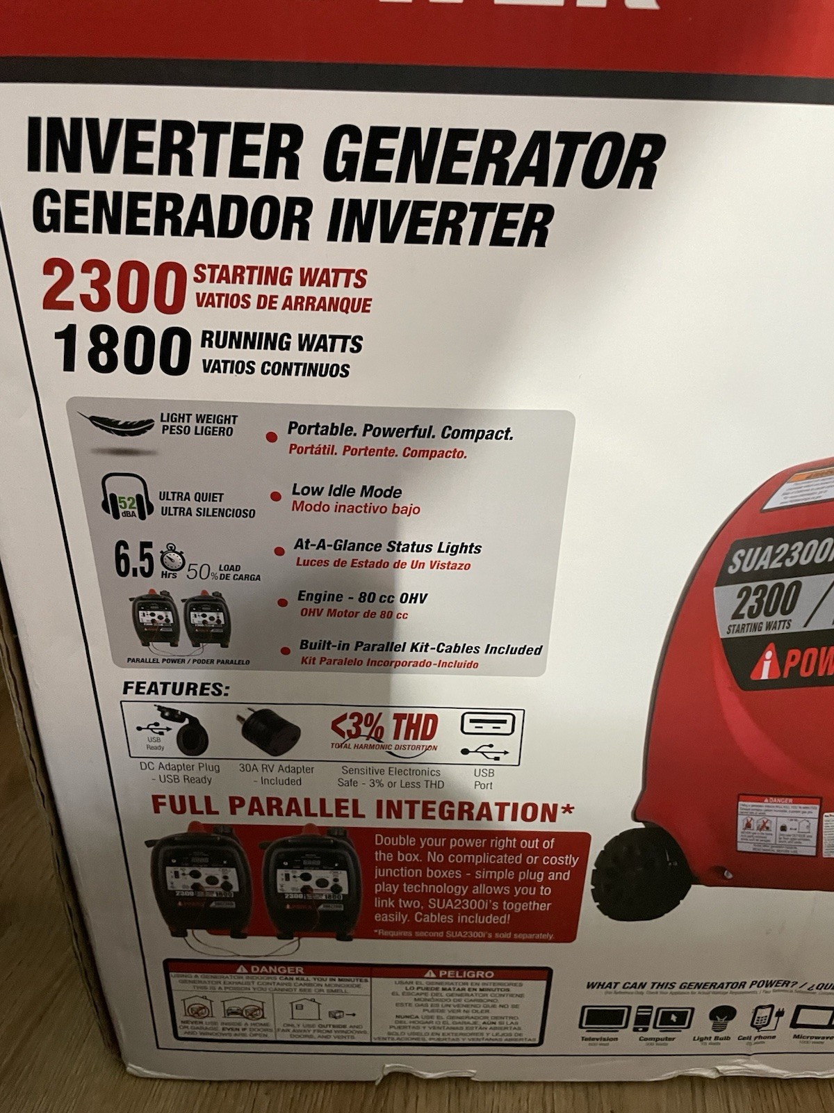 A-iPower SUA2300i 2300 Watt Inverter , Generator with Built-In Mobility Kit