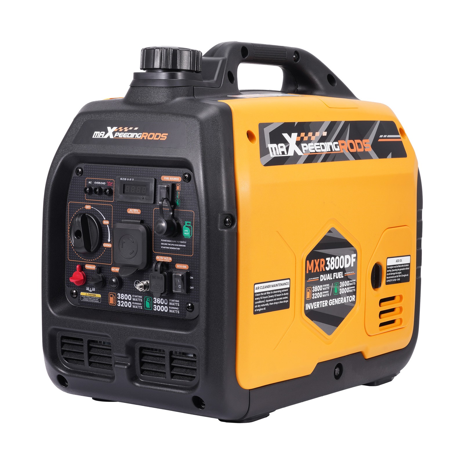 Dual Fuel Inverter Generator 3800W Peak Gas 3600W Peak LPG for Extreme Weather