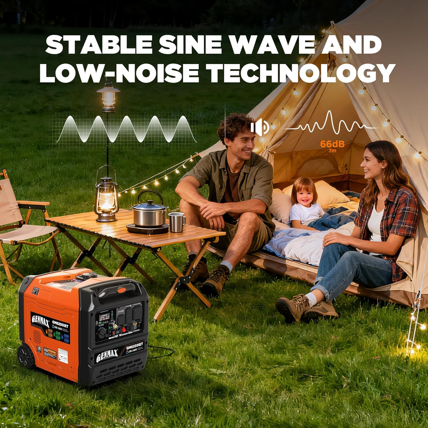 Tri Fuel Silent Inverter Generator Auto Start Remote Control Digital Display 50A