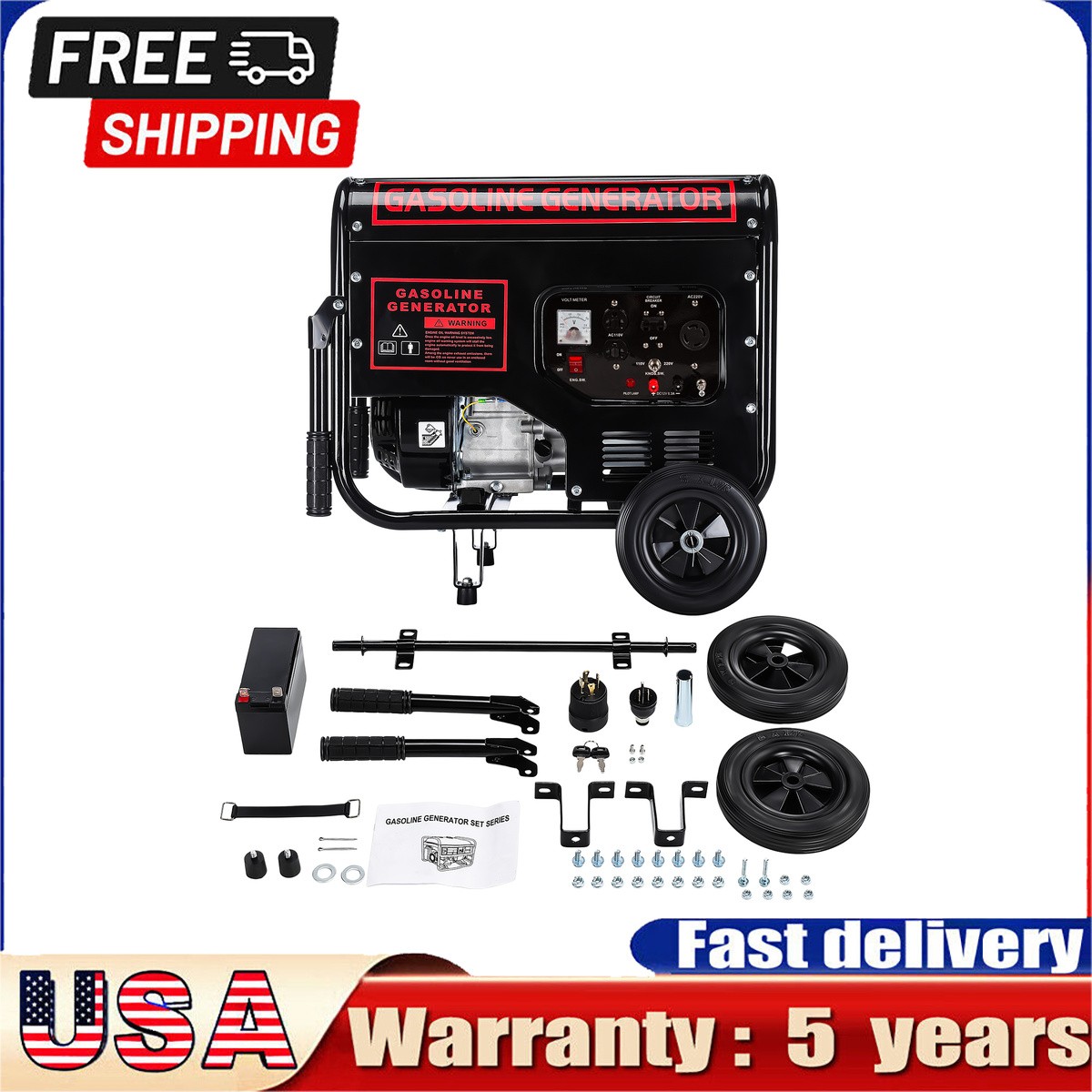 3.5KW 4 Stroke Portable Quiet Inverter Portable 110V/220V Gasoline Generator