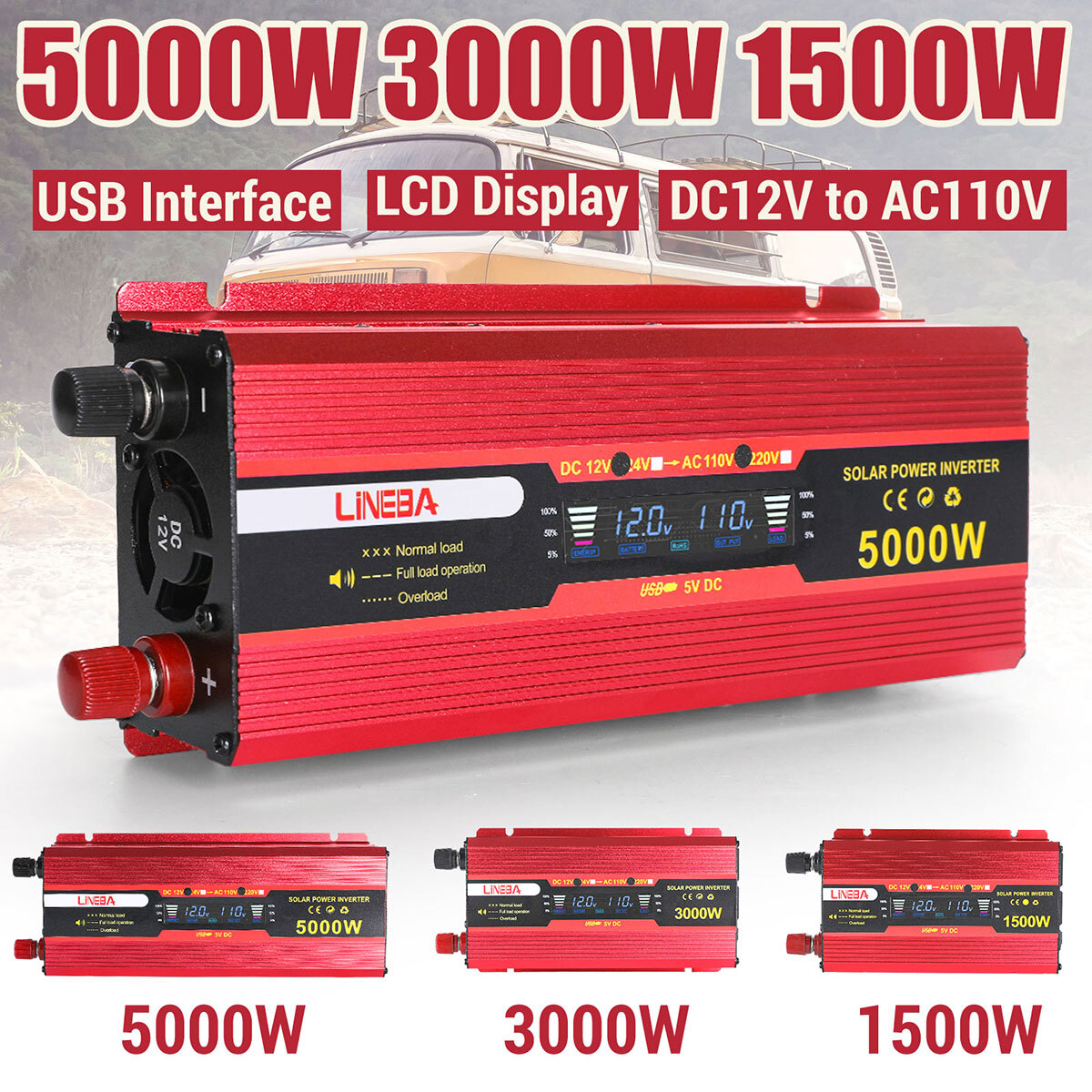 6000W 5000W Inverter Solar Panel Kit Power Generator 100A 110V Home Grid System