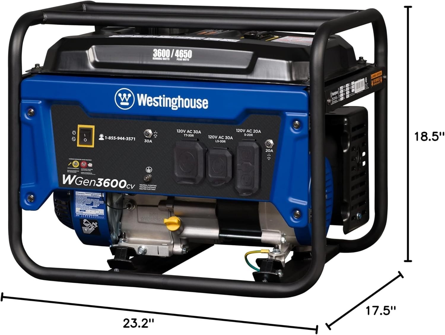Westinghouse WGen3600v 4,650-W Portable RV Ready Gas Powered Generator Home RV