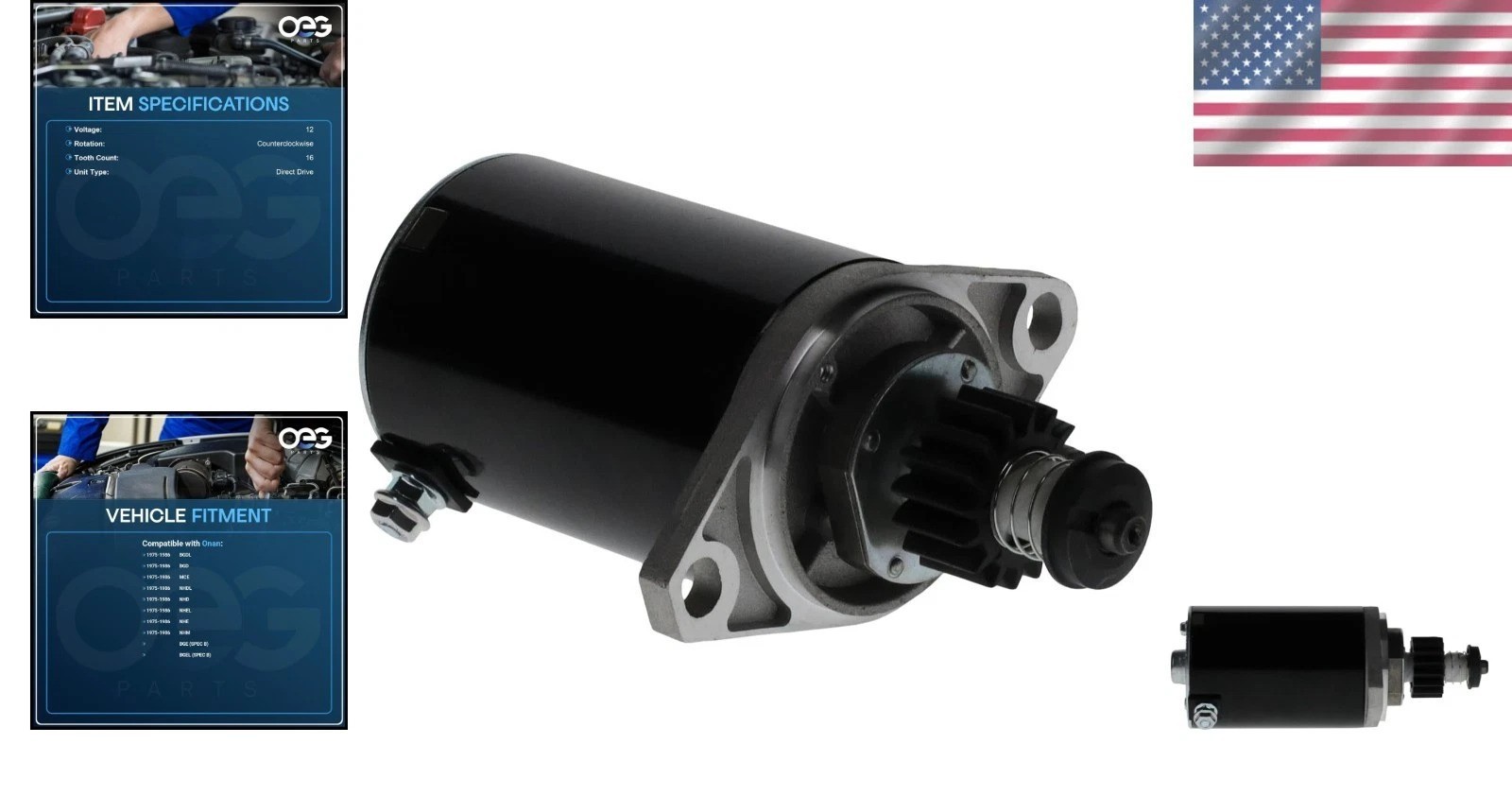 High-Performance New Starter for Onan Generator Models 191-2416, 191-1630