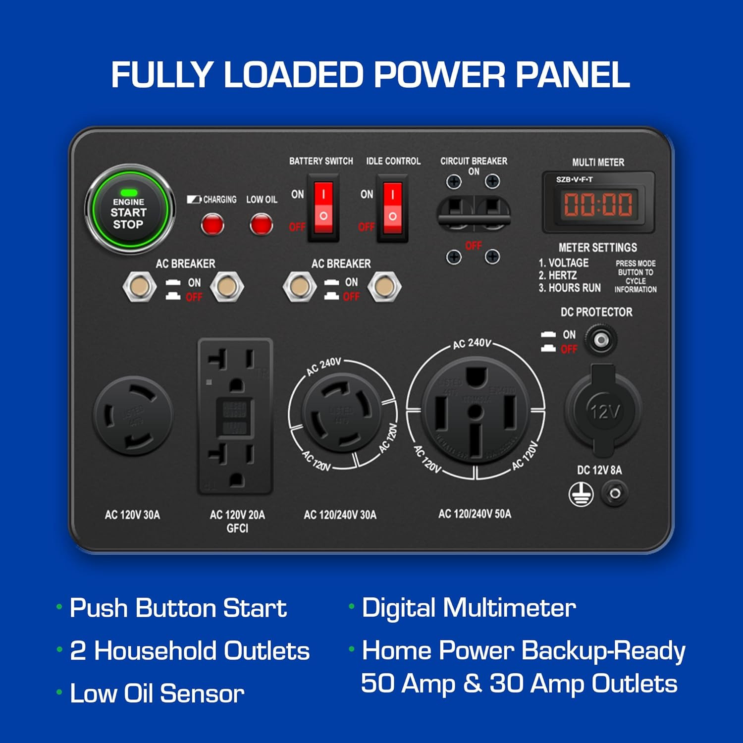 DuroMax XP13000EH 13,000-Watt Dual Fuel Portable Generator