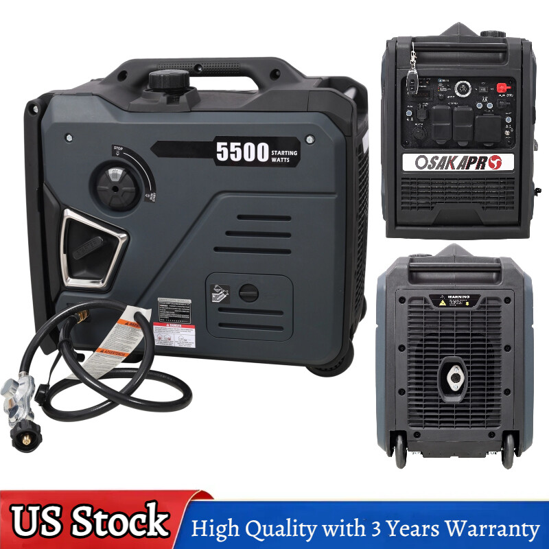5500W Portable Inverter Generator 224cc 4 Stroke Gas&LPG Electric&Remote Start