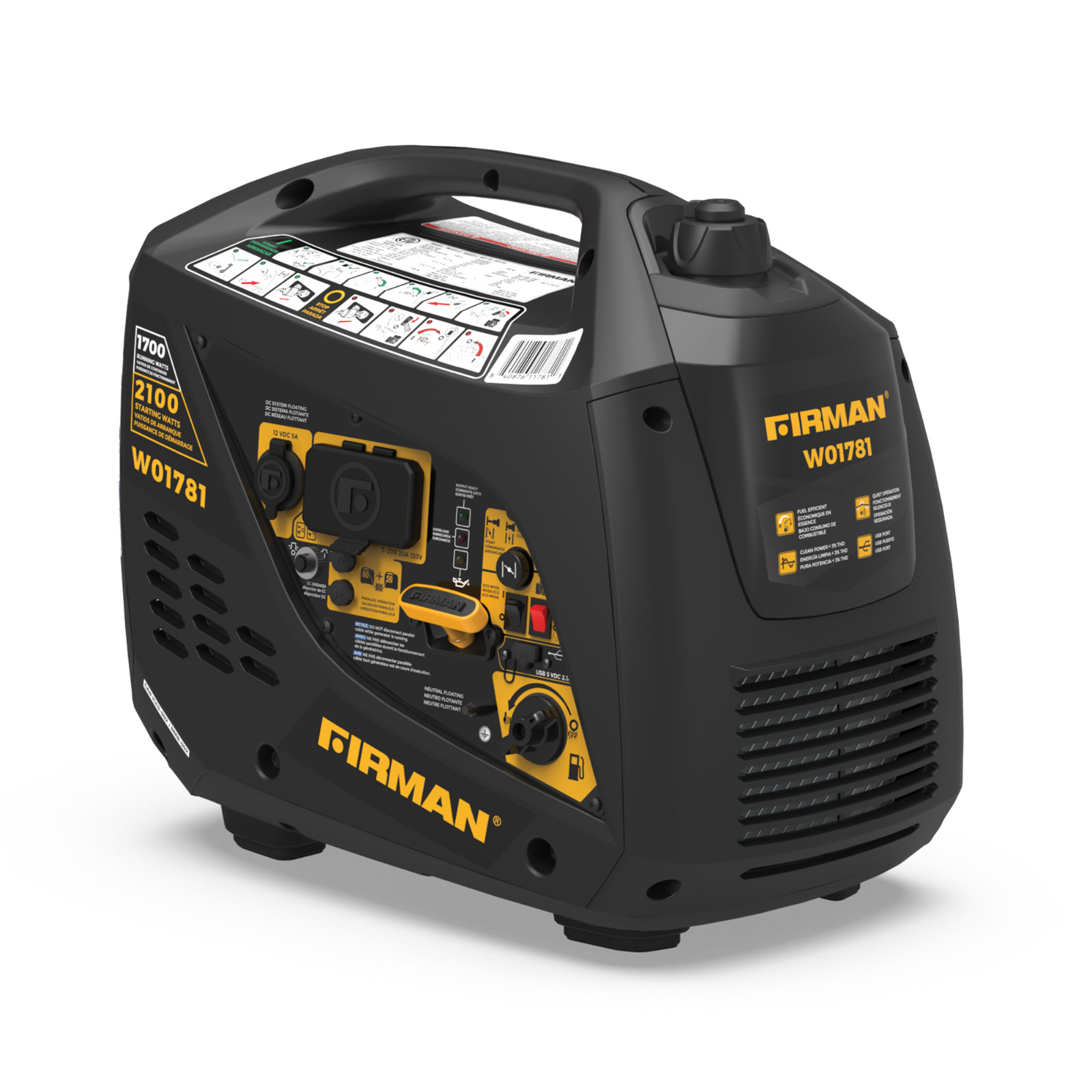 FIRMAN W01781 2100/1700W Inverter Portable Generator
