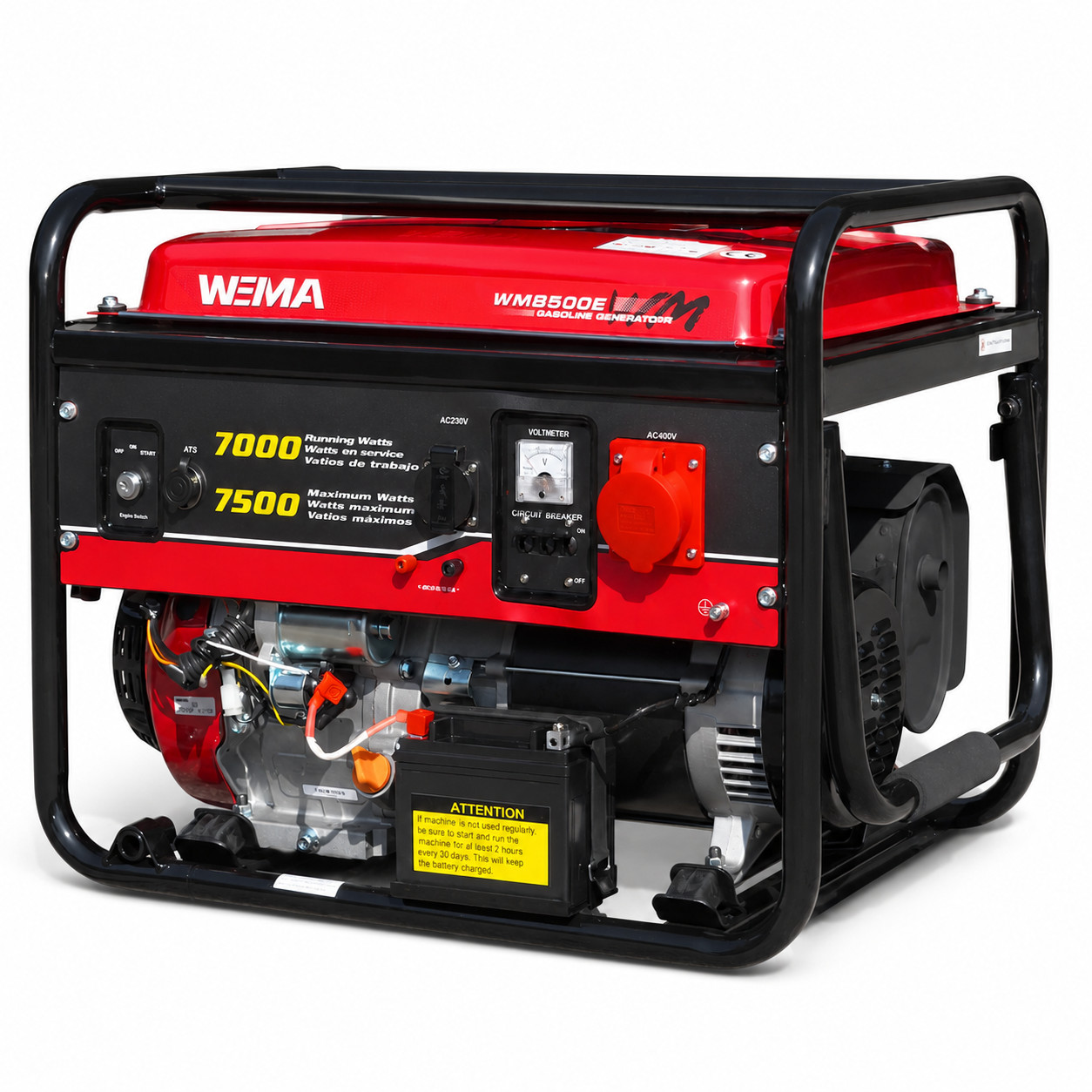 Generator Weima WM8500E-G 7500w 7kw Gasoline Emergency Workshop three phase dc