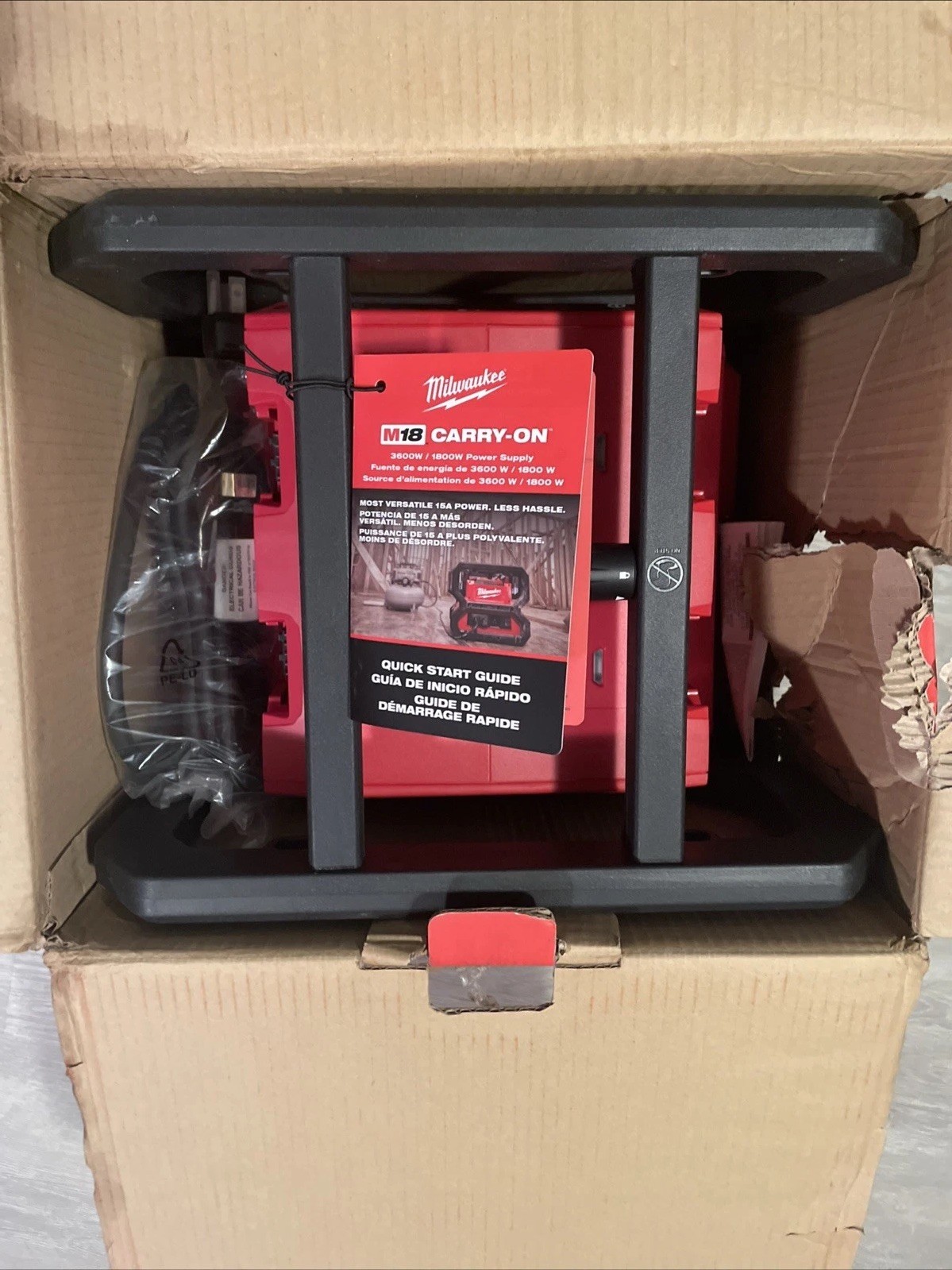 New Milwaukee M18 2845-20 M18 CARRY-ON 3600W/1800W Power Supply