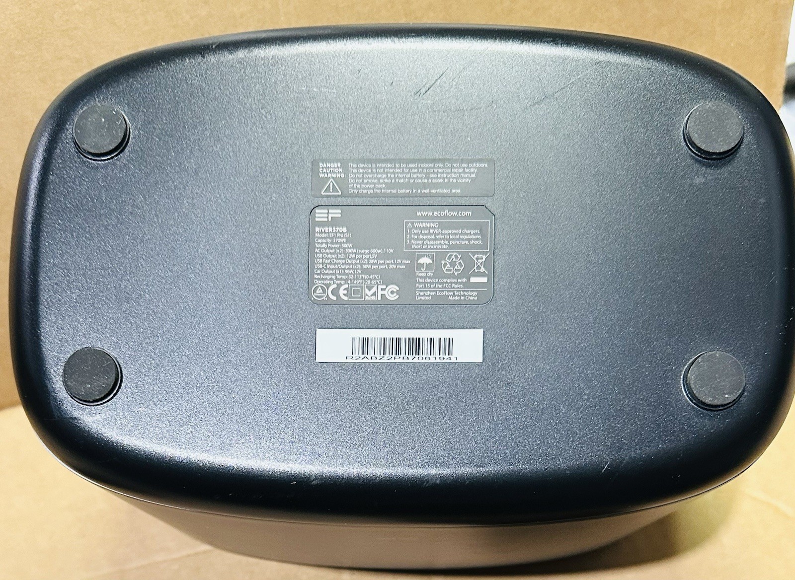EcoFlow River370B EF1 Pro 370Wh Portable Power Station – Excellent