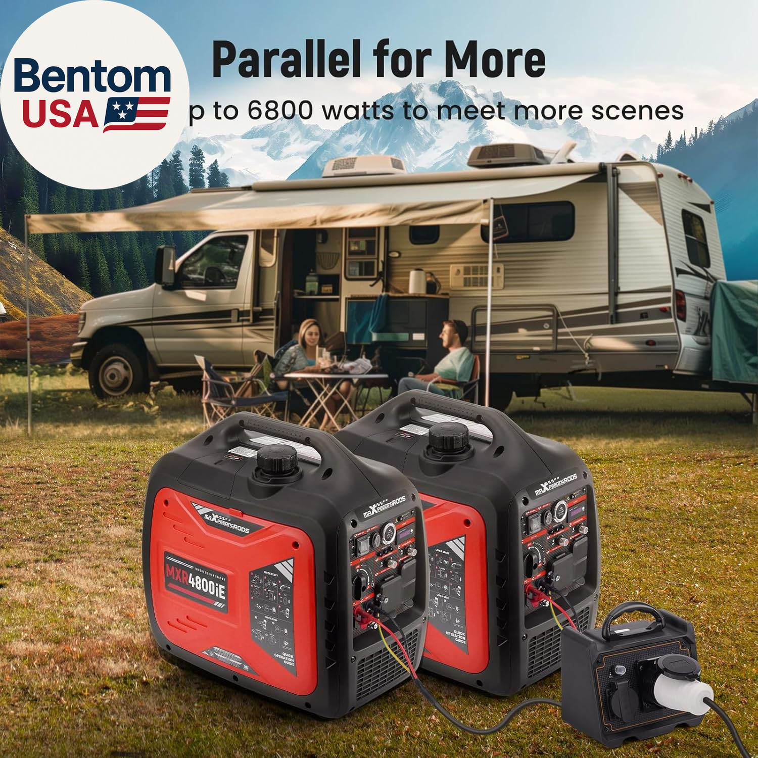 4800W Gasoline Inverter Generator, Electric Start and Remote Start, Gas Powered