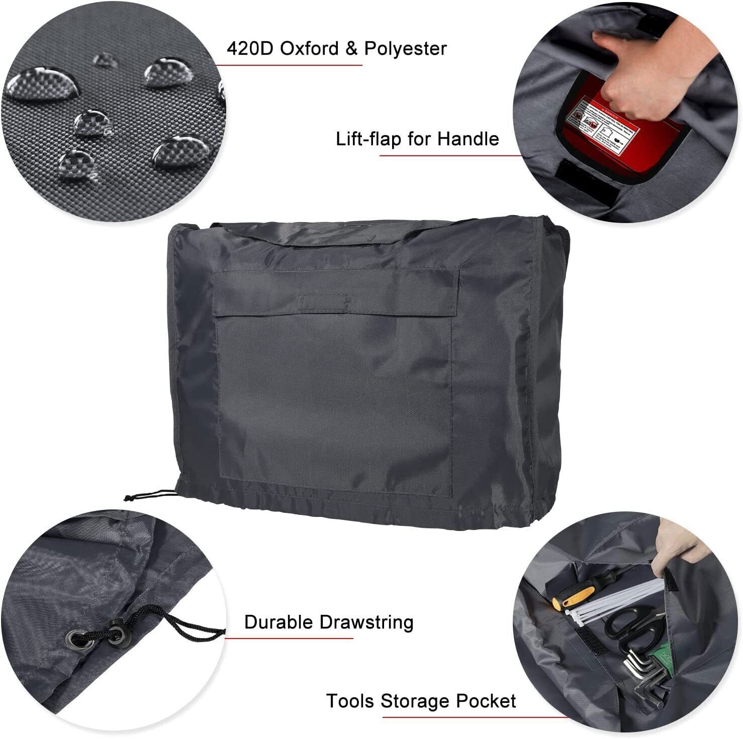 Waterproof Generator Cover w/ Storage Pocket for Honda Eu2200i Eu2000i Generator