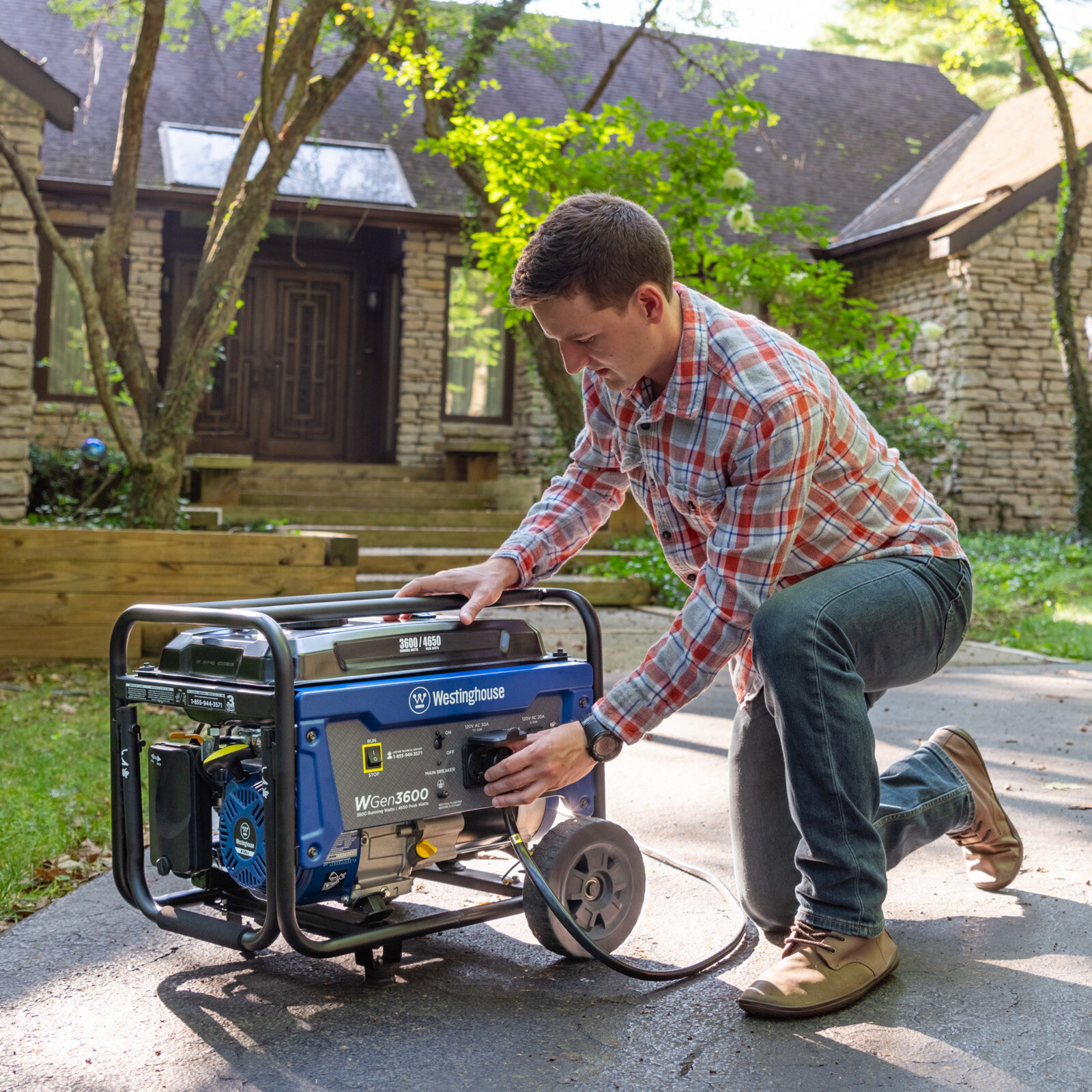 Westinghouse 4,650-W Quiet Portable RV Ready Gas Powered Generator w/ Wheel Kit