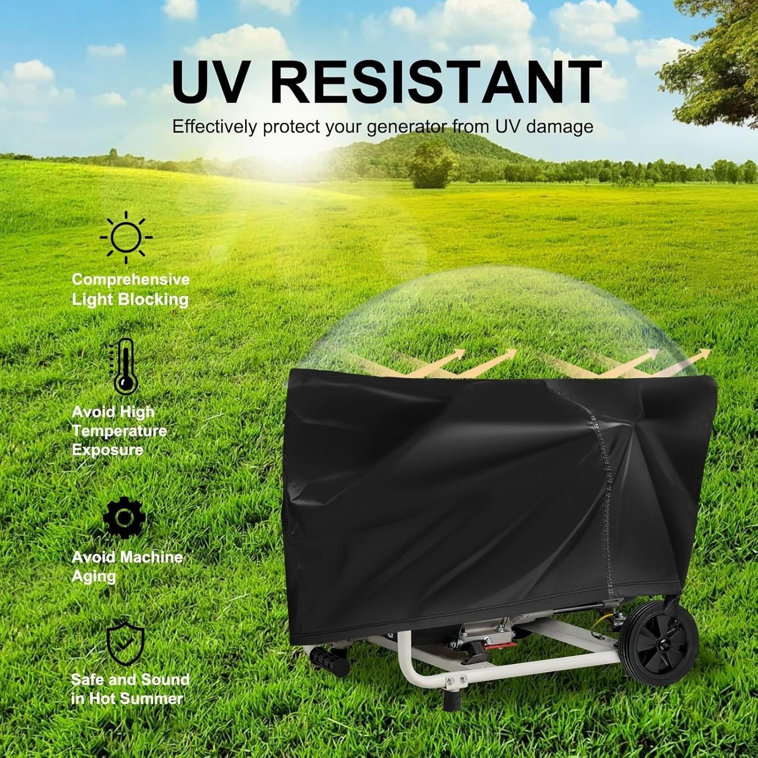 Outdoor Waterproof Generator Cover for WGen2000/3600/5500/7500/9500, Black