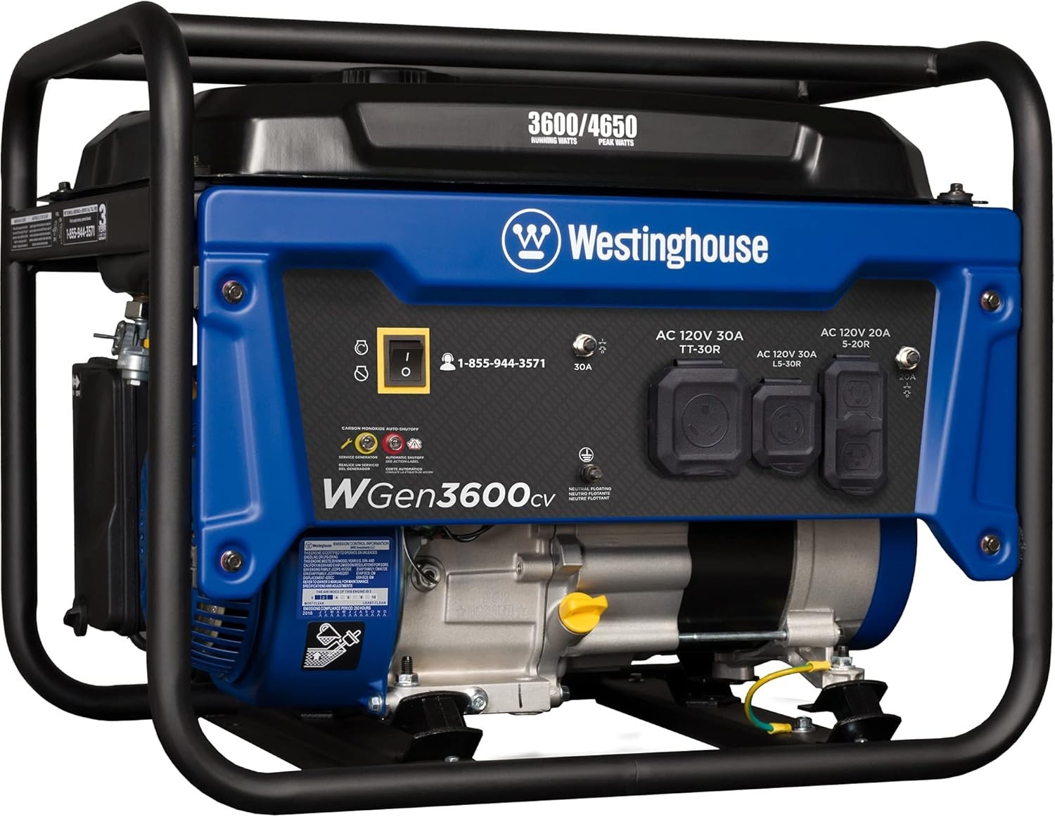 Westinghouse WGen3600v 4,650-W Portable RV Ready Gas Powered Generator Home RV