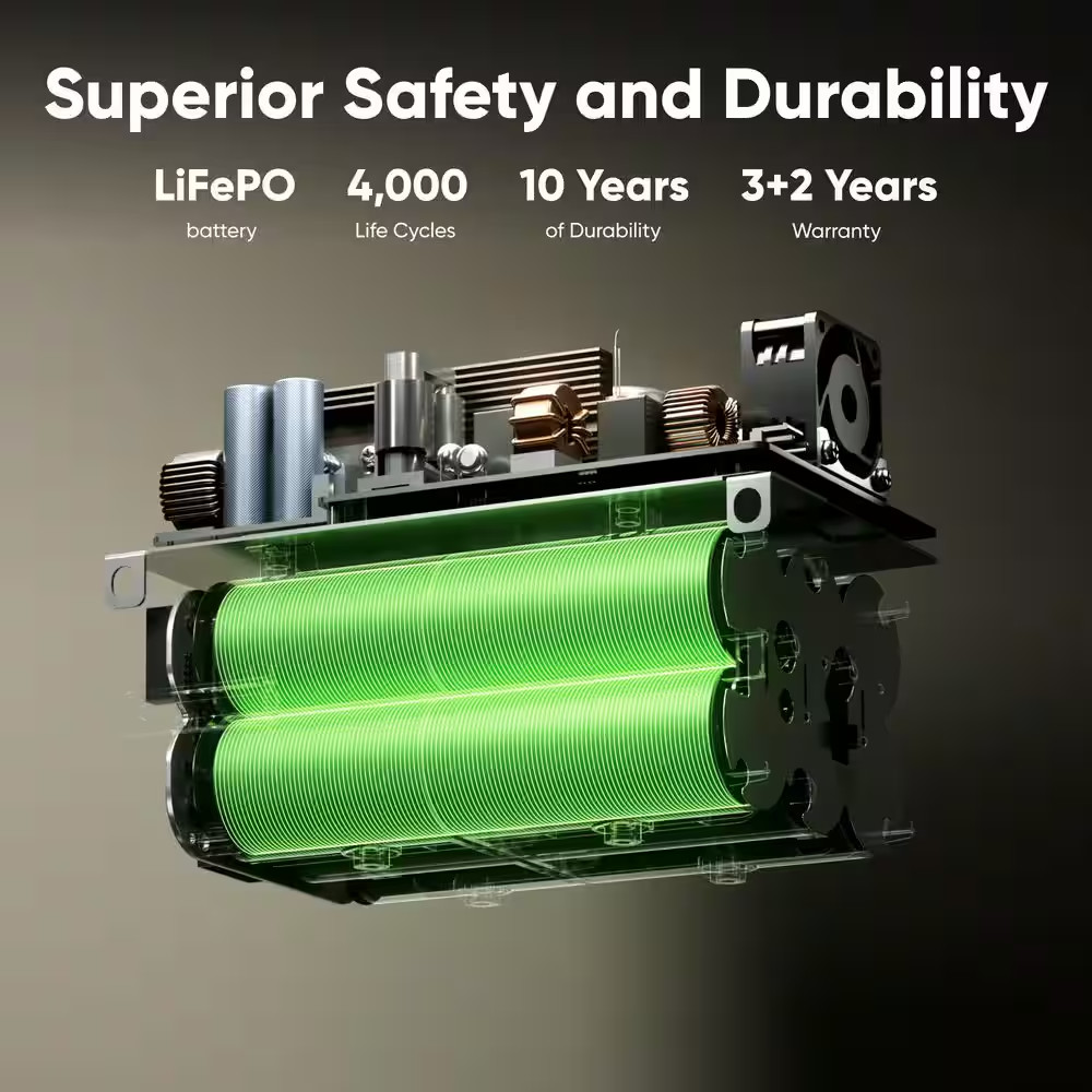 300W/600W Peak Push Button Start Portable Power Station Explorer 300 V2, Battery