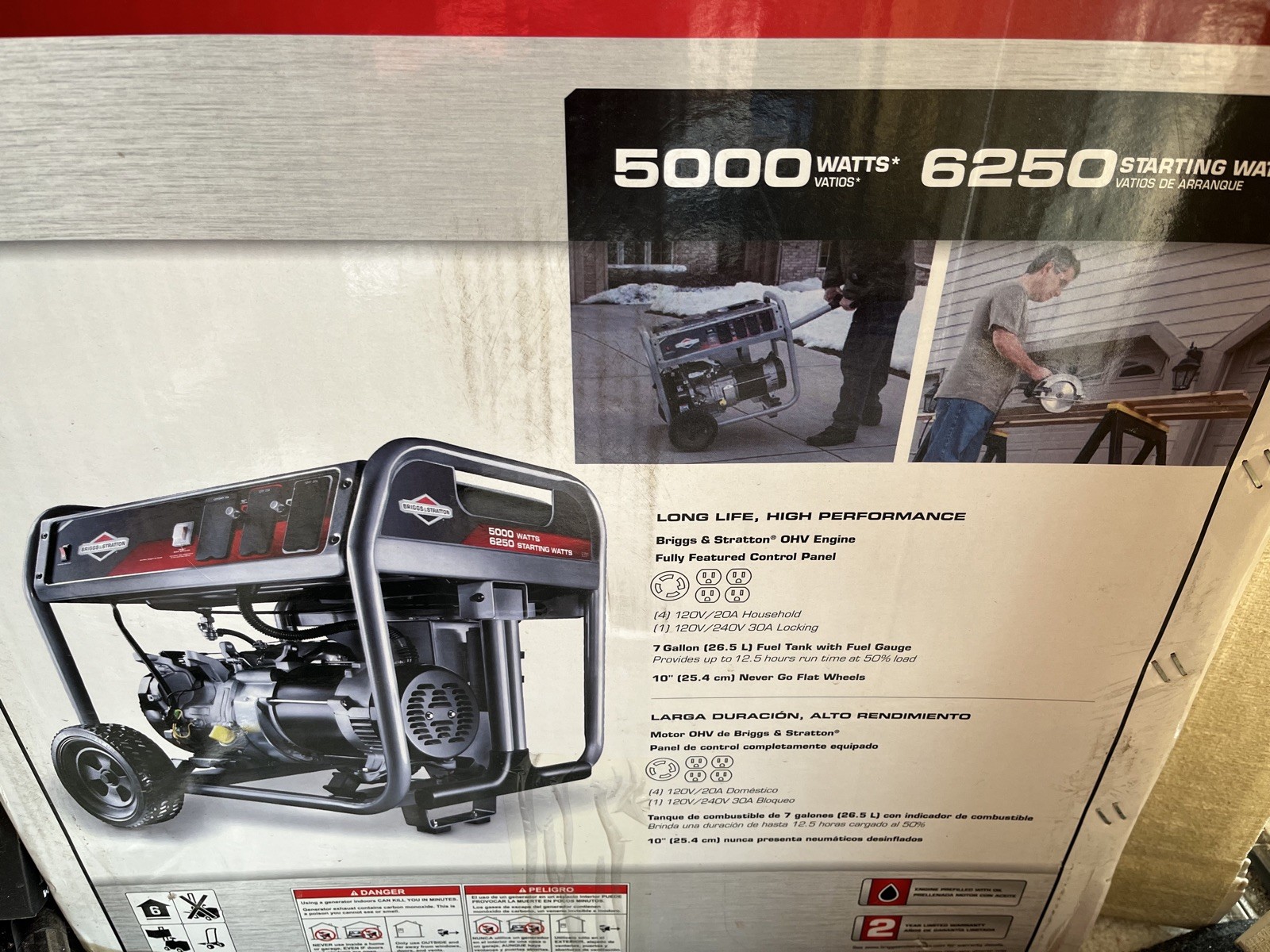 Briggs and Stratton 5000 generator 30737 BLIZZARD POWER OUTAGES IN NEW JERSEY!!