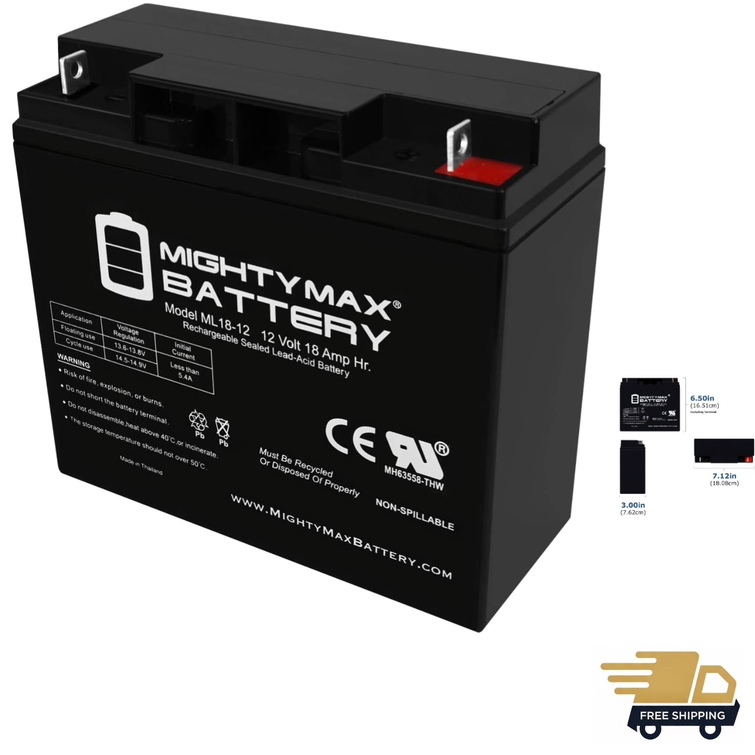 Compact 12V 18AH SLA Battery – Maintenance Free & Shock Resistant Power Source