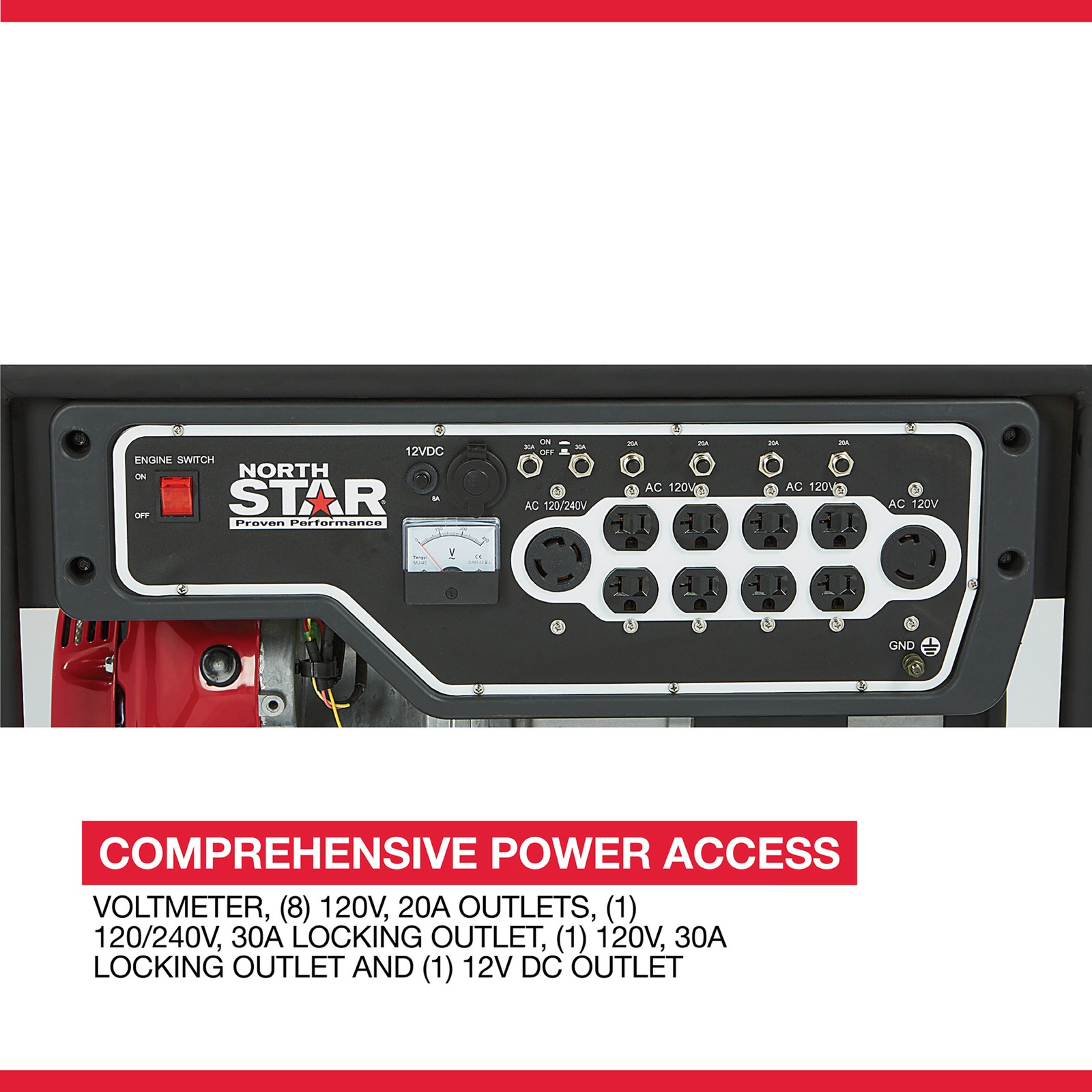 NorthStar Commercial-Grade Portable Generator, Honda GX390 OHV Engine, 6600