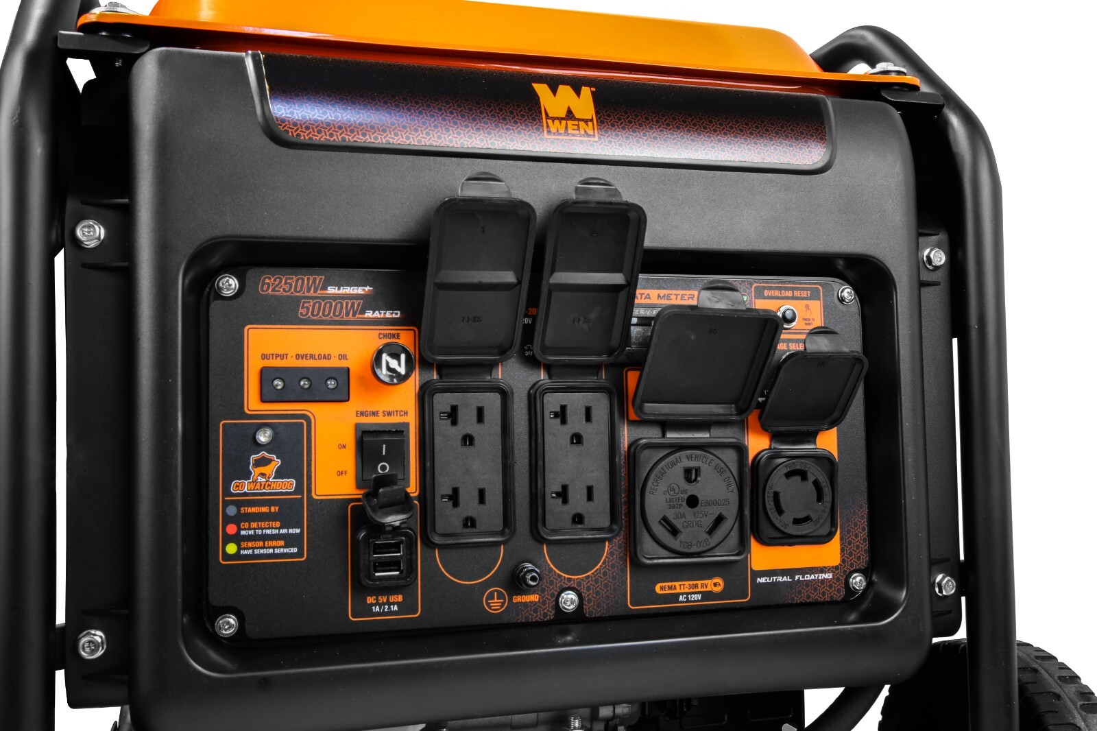 WEN GN625iX 6250W Open Frame Inverter Generator with CO Shutdown Sensor