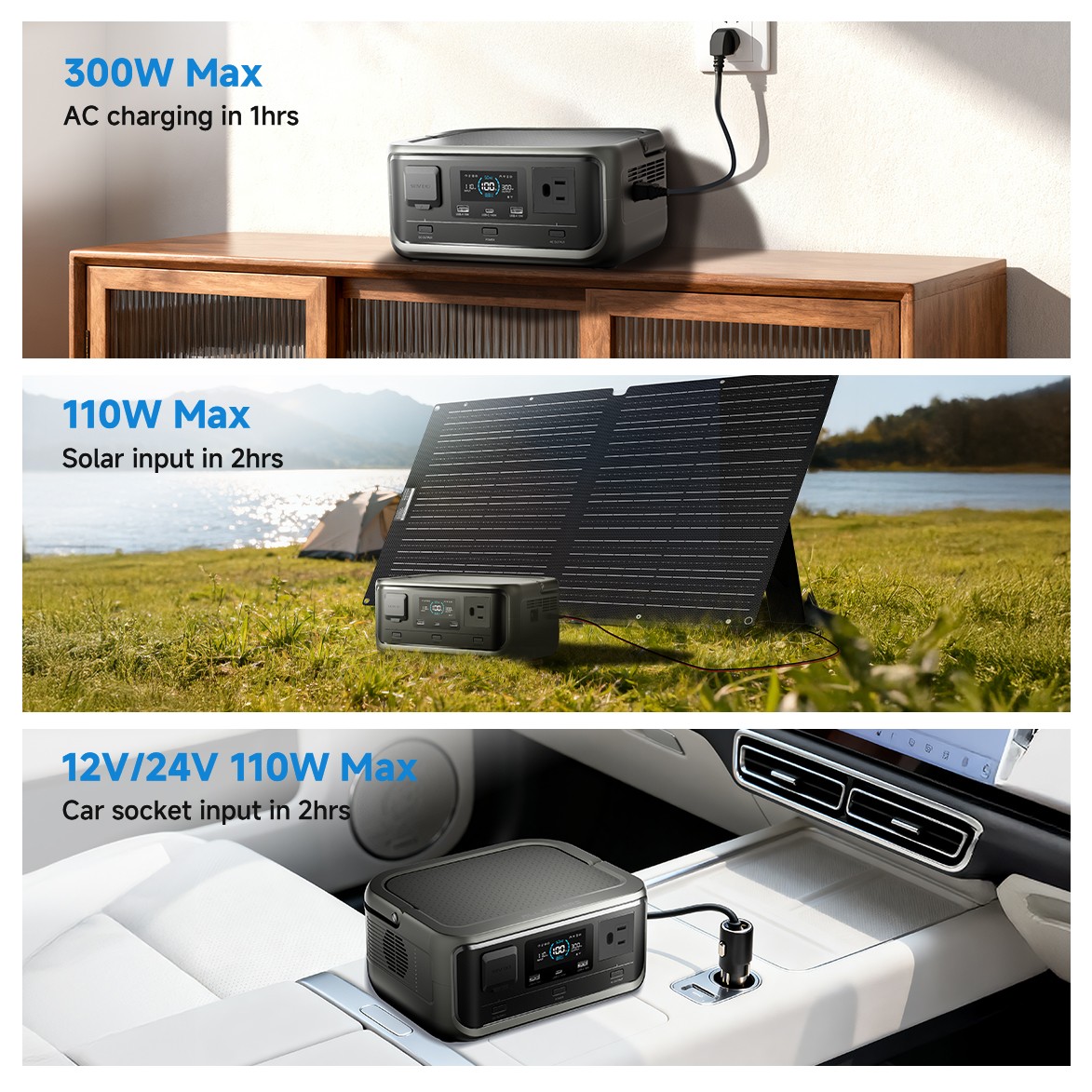 ALLPOWERS 600W 299Wh LiFePO4 Solar Generator with 140W Solar panel with MPPT,UPS