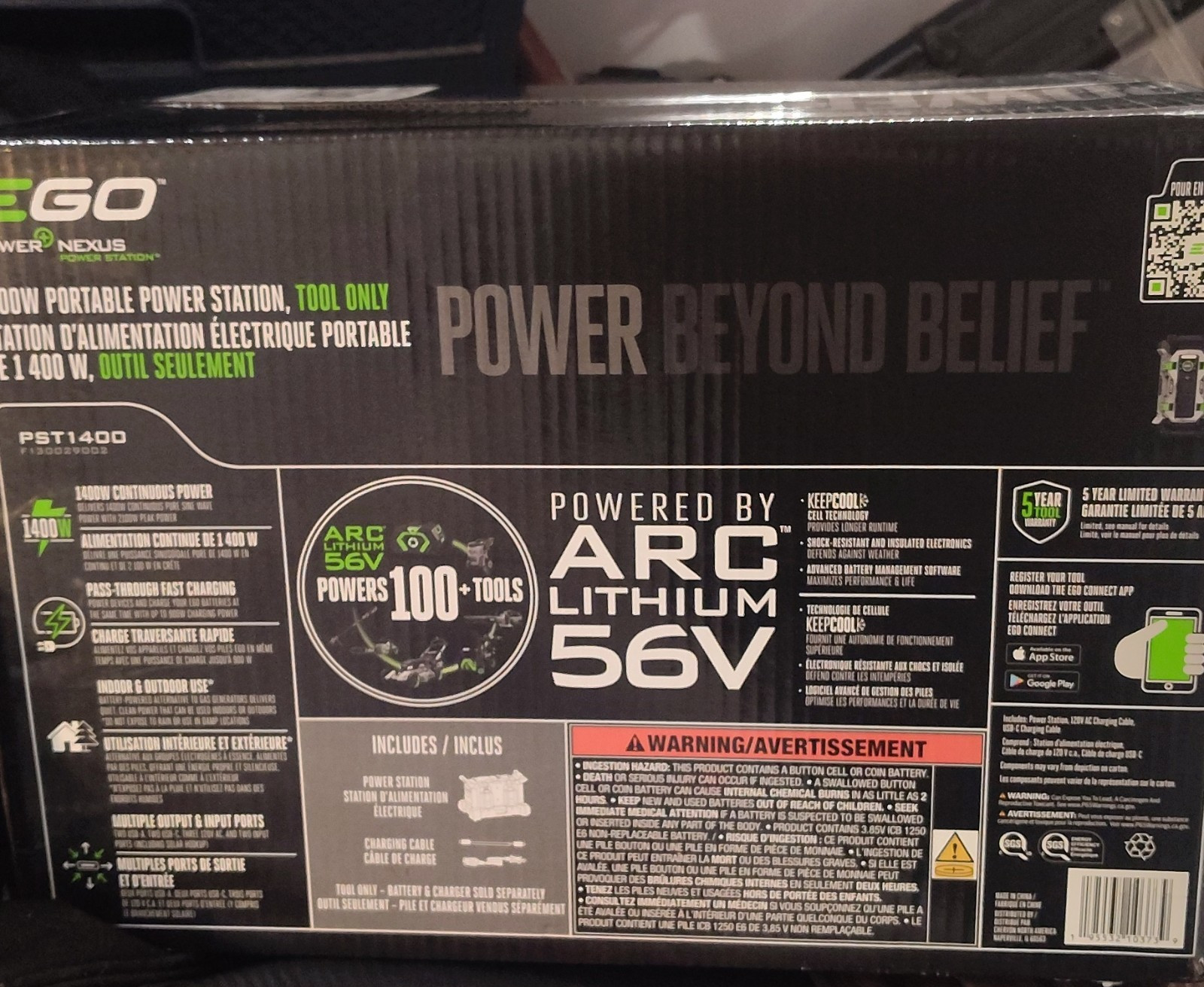 EGO Nexus 1400W Portable Power Station generator PST1400