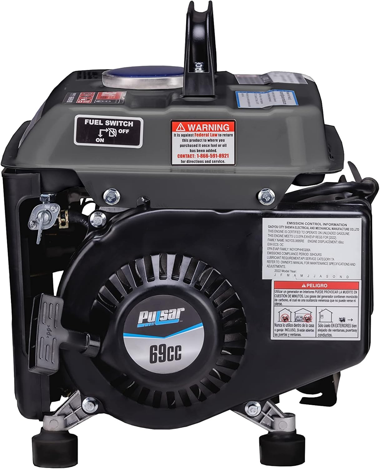 G1200SG 1,200W Carrying Handle Gas-Powered Portable Generator, 1200W, Black/Gray