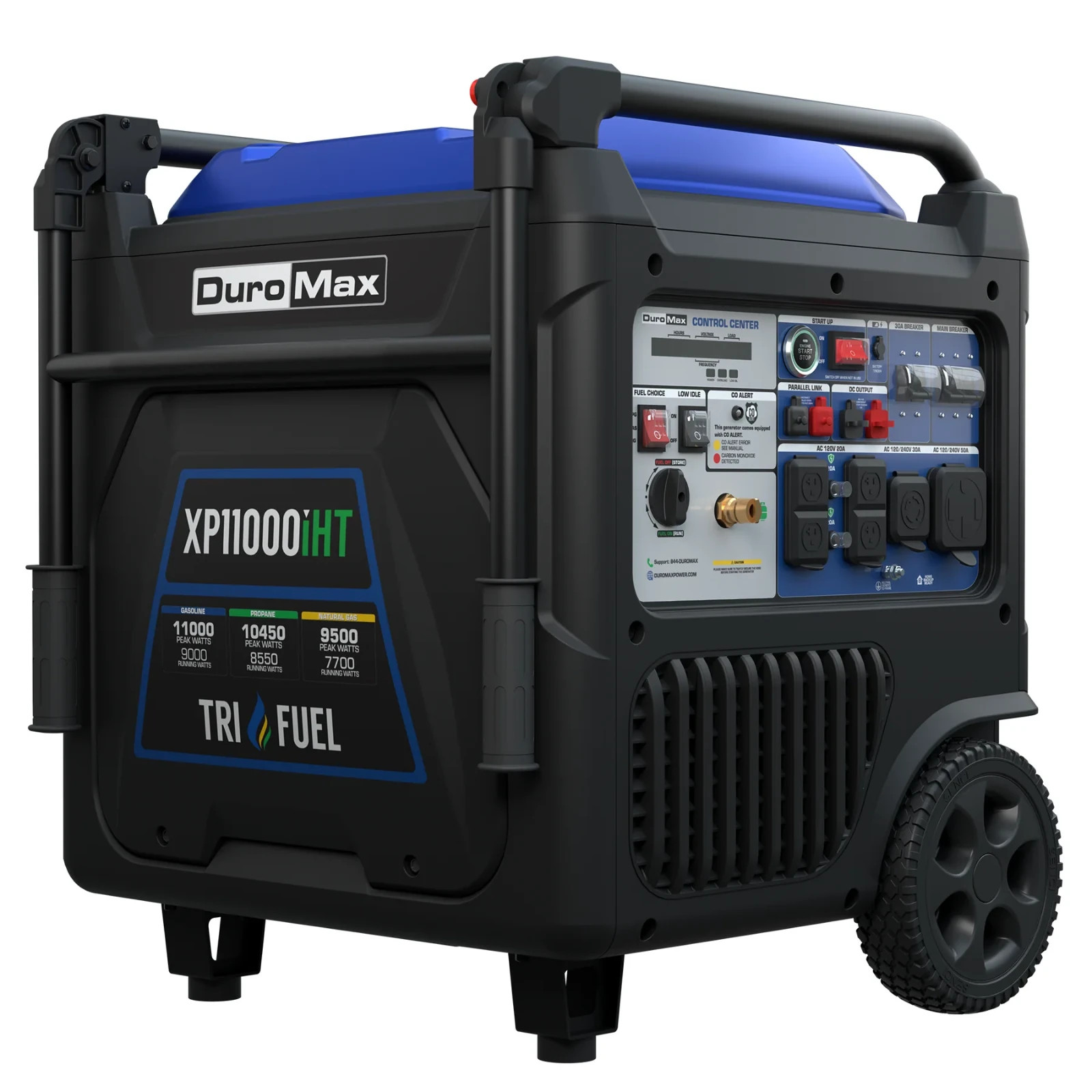 DuroMax XP11000iHT 11,000 Watt Portable Tri Fuel NG Gas Propane Generator -Recon
