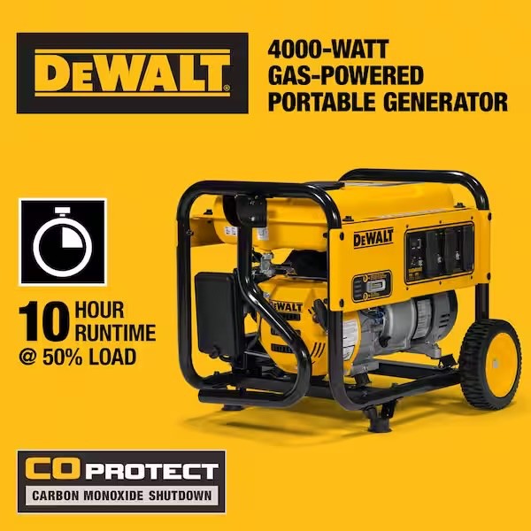 DEWALT 5,000/4000-Watt Recoil Start Gas Powered Portable Generator w/ CO Protect