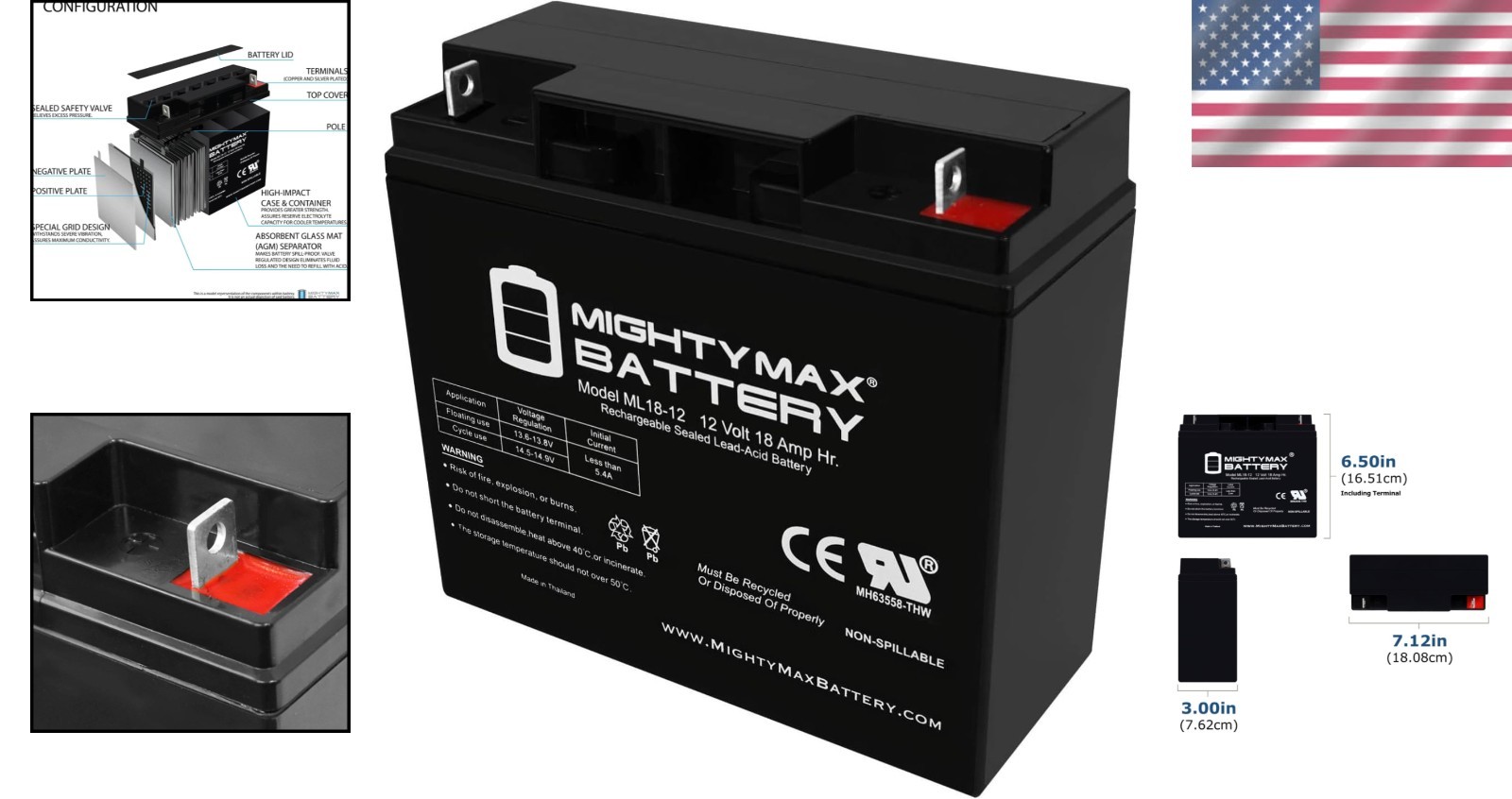 Compact 12V 18AH SLA Battery – Maintenance Free & Shock Resistant Power Source