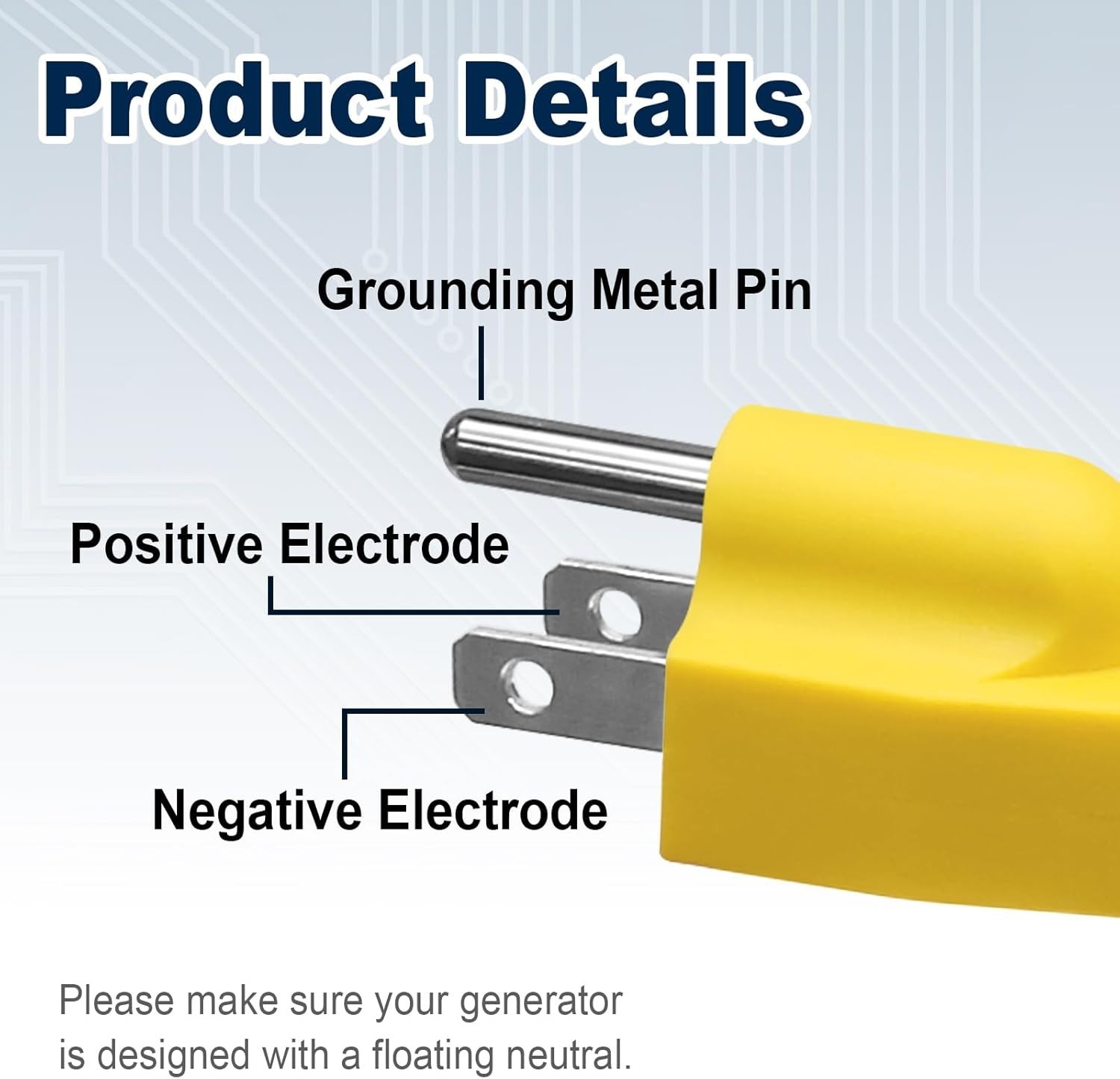 Compact and Sturdy Yellow Neutral Ground Bonding Plug – Essential for Generators