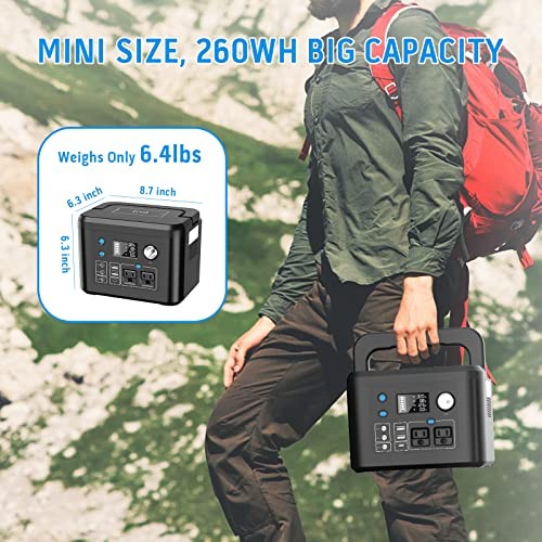 Portable Power Station 260Wh/70,000mAh Backup Lithium Battery, 110V Pure 350W
