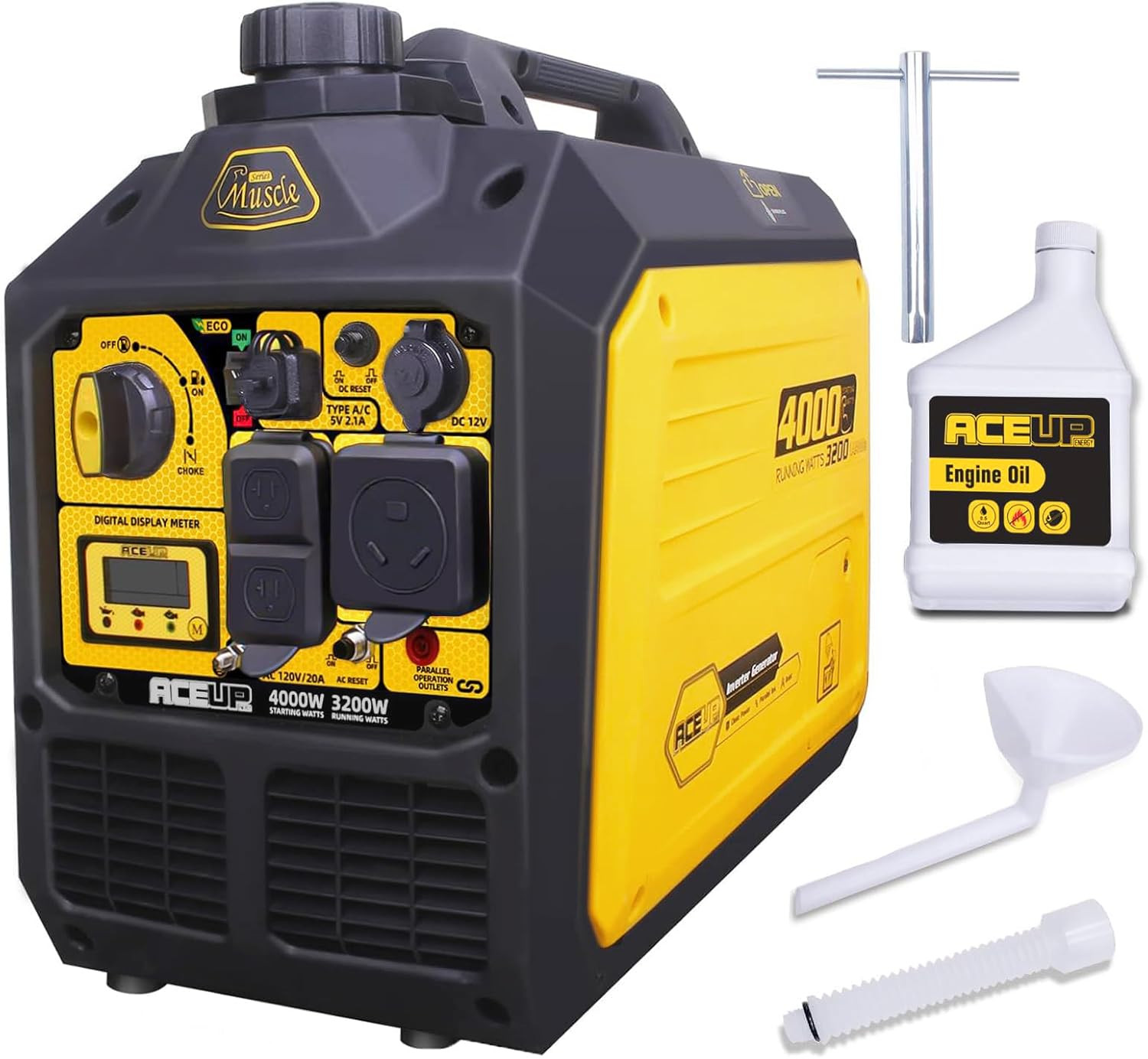 4000 Watt Inverter Generator Portable 149Cc, Gas Powered Generator Quiet for Hom