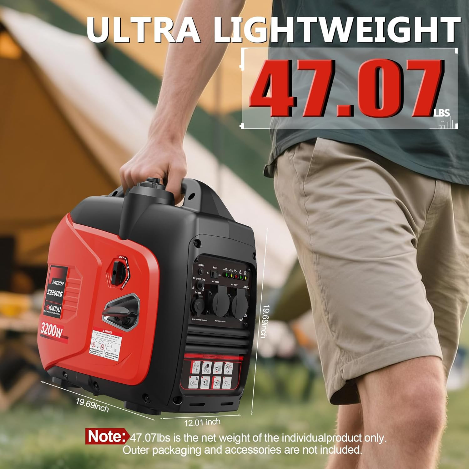 3200W Super Quiet Inverter Generator for Home & Camping – Eco Mode