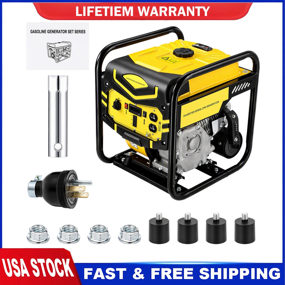 Petrol Generator 2.8kw 4 Stroke Gas Generator 110V Emergency Power Supply