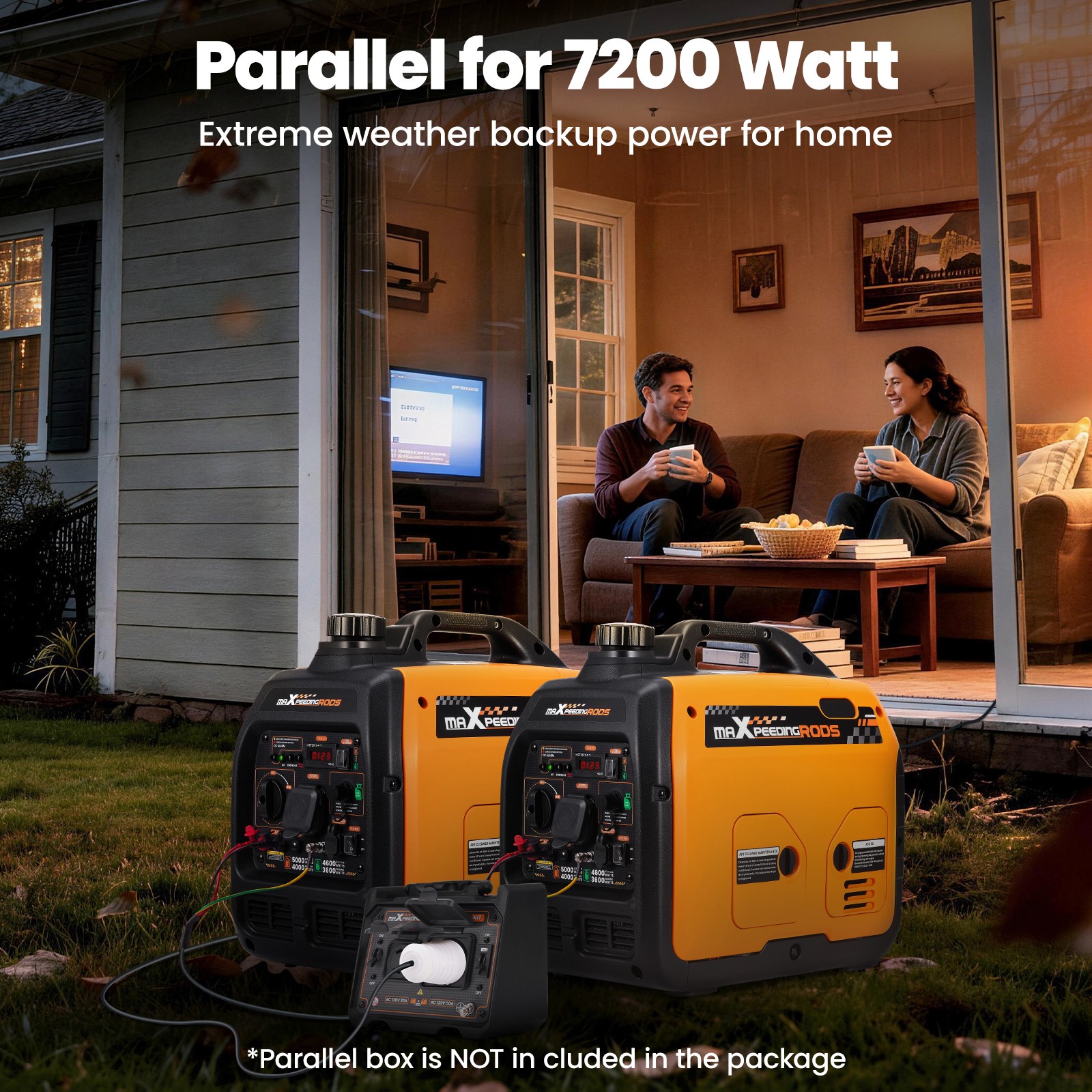 5000W Dual Fuel Inverter Generator – 30A RV Outlet & USB for Backyard Parties