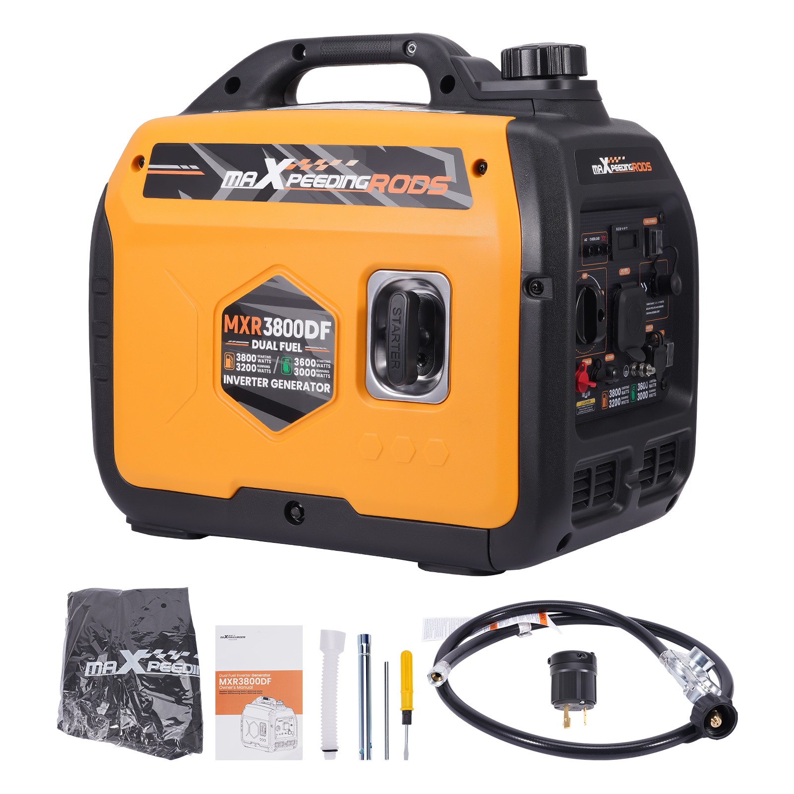 Dual Fuel Inverter Generator 3800W Peak Gas 3600W Peak LPG for Extreme Weather