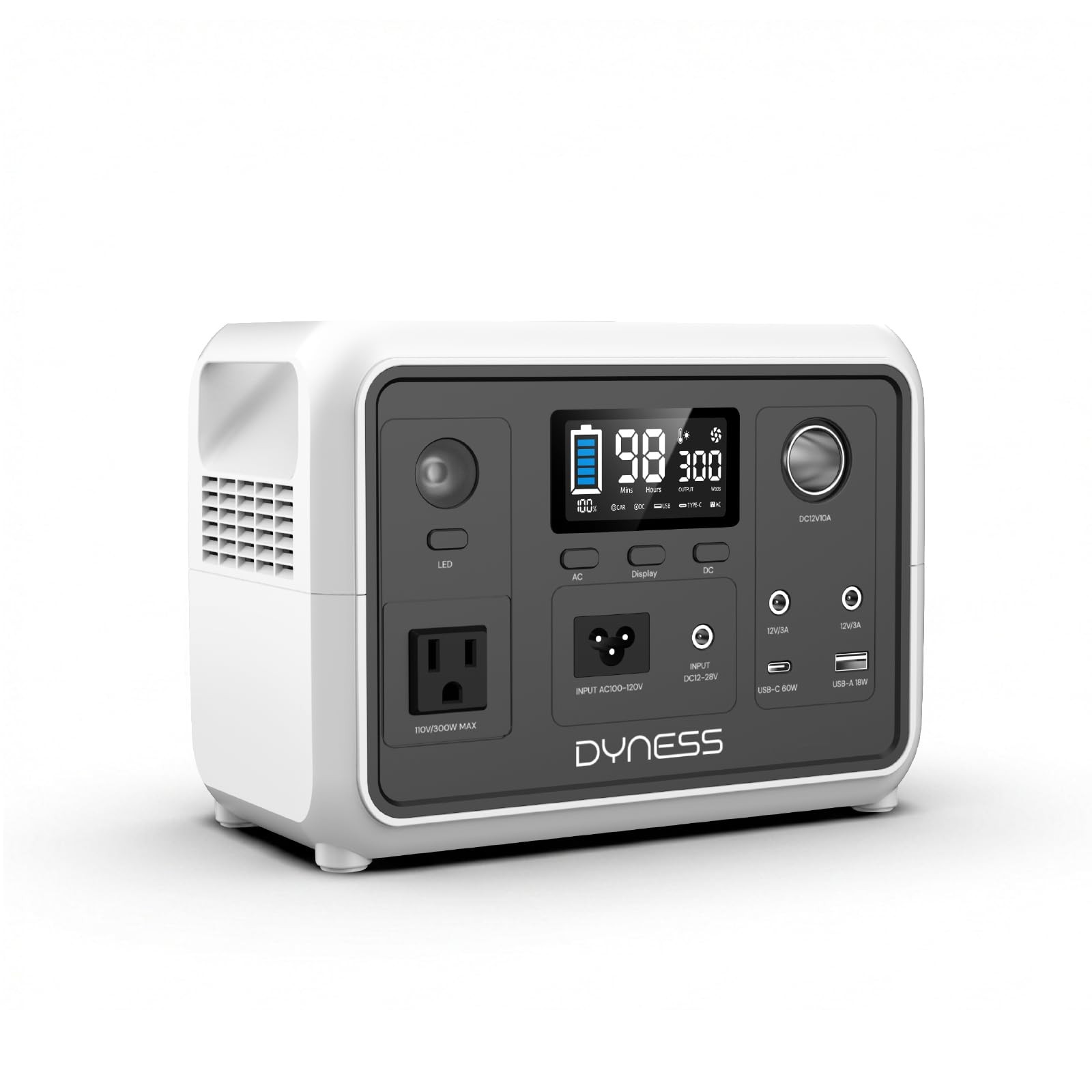 DYNESS Portable Power Station 300W, 256Wh Solar Generator with 300W-256Wh