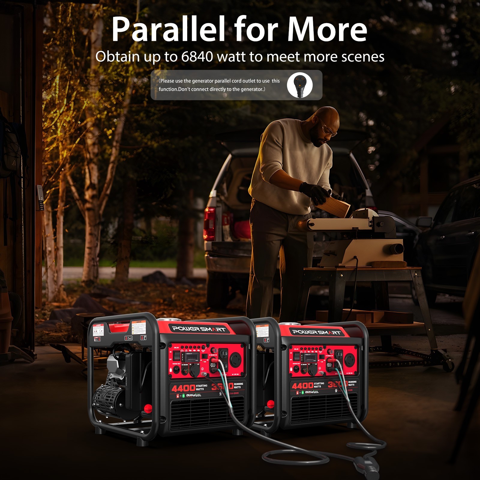 4400 Watt Portable Dual Fuel Generator, 30 Amp for Home Use and Emergency Backup