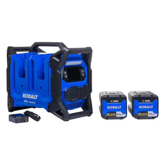 Kobalt 40V 1800W Portable Power Station Solar Generator Battery Kit KBS 1040A-03