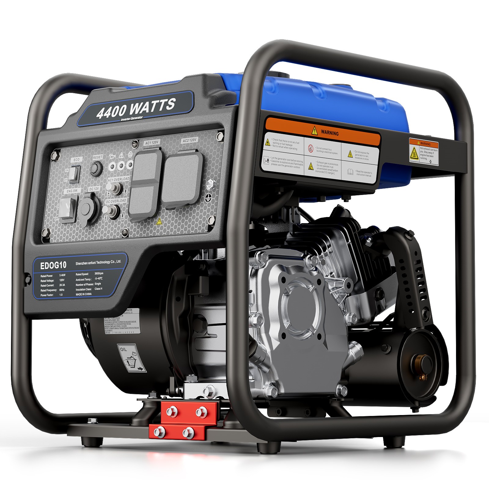 Efurden 4400W Portable Inverter Generator Gas Powered Generator for 208CC ECO