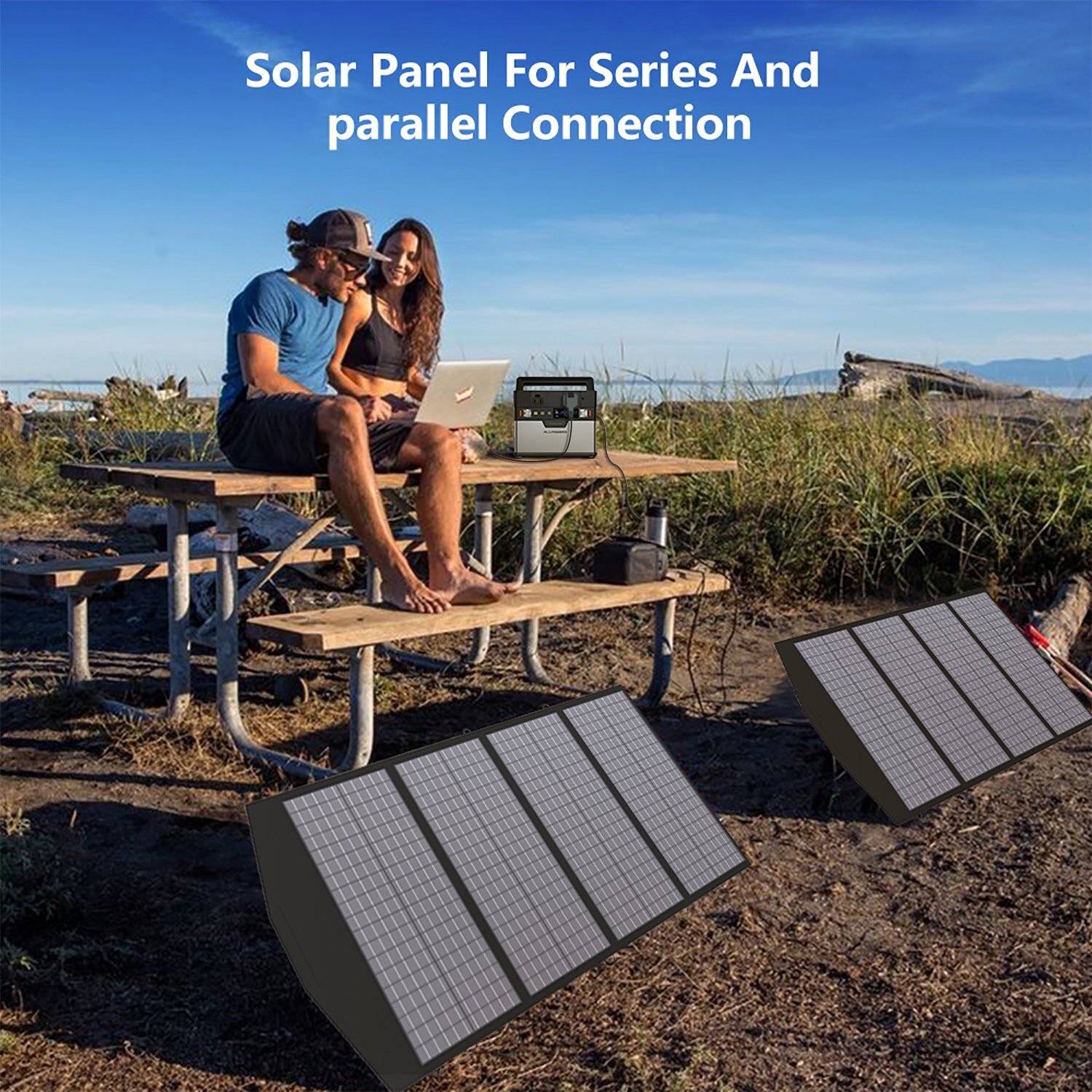 ALLPOWERS 140W Waterproof Foldable Solar Panel Charger For Solar Generator Trip