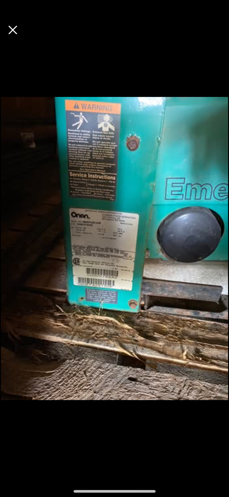 ONAN 5000 WT EMERALD GOLD Generator- Runs and Makes Power