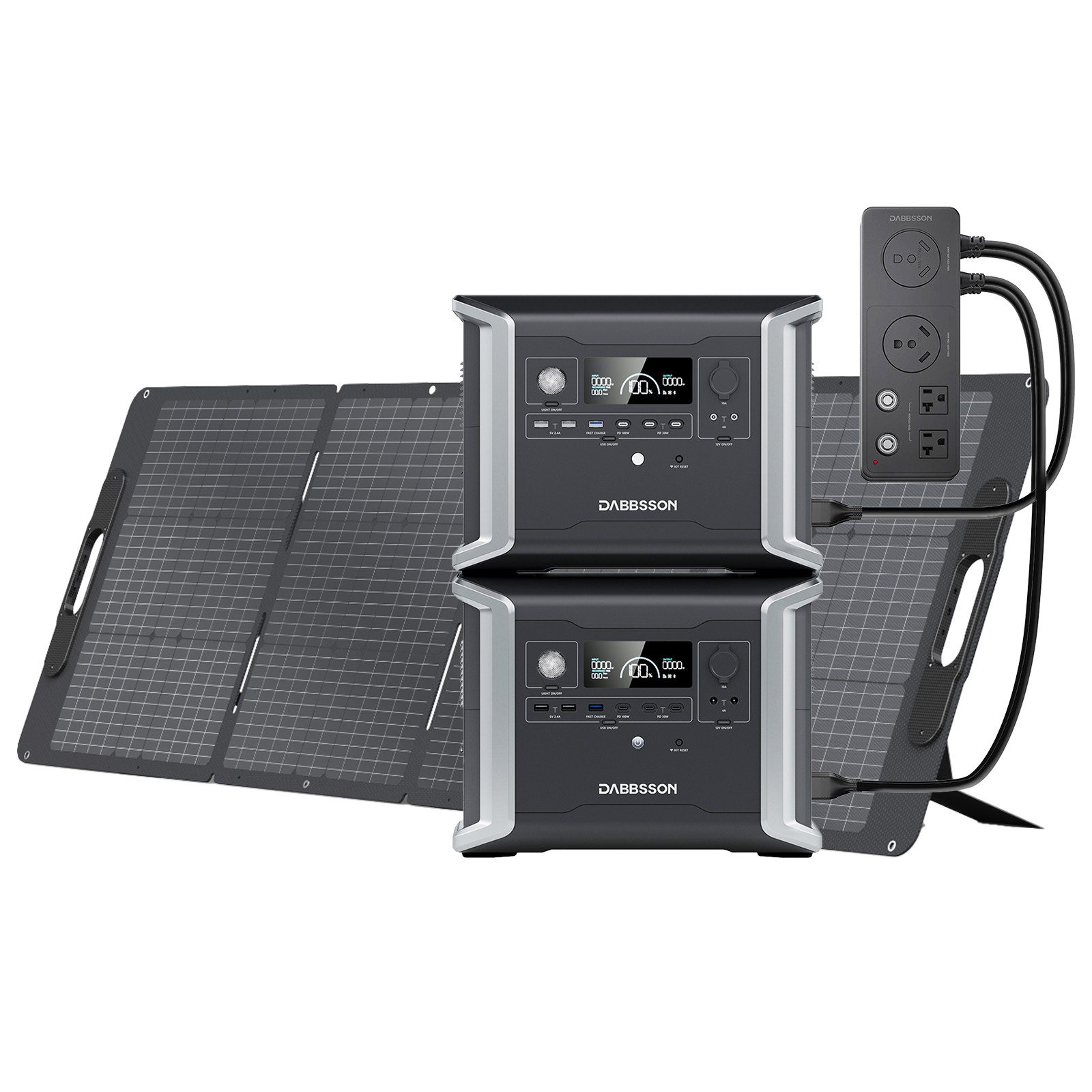 Dabbsson Power Station 2300W 2660Wh w/ Connector + Folding Solar Panel 210W